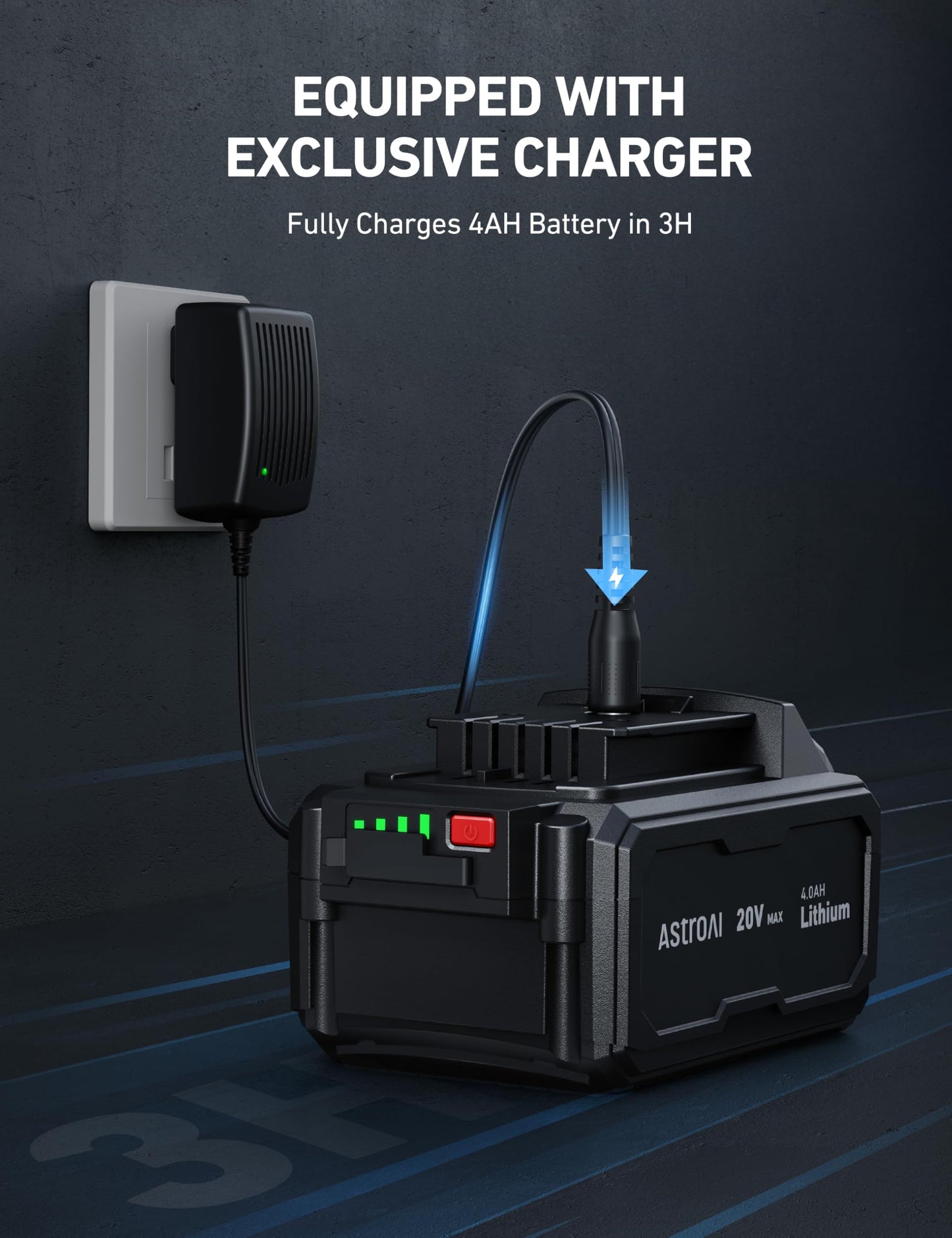AstroAI TC4 Cordless Tire Inflator Portable Air Compressor, 20V Heavy Duty Air Pump with 4000mAh Battery 50L/Min Fast Inflation, 150PSI Rechargeable Pump with 4 Memory Modes for Car, SUV, Truck Tires