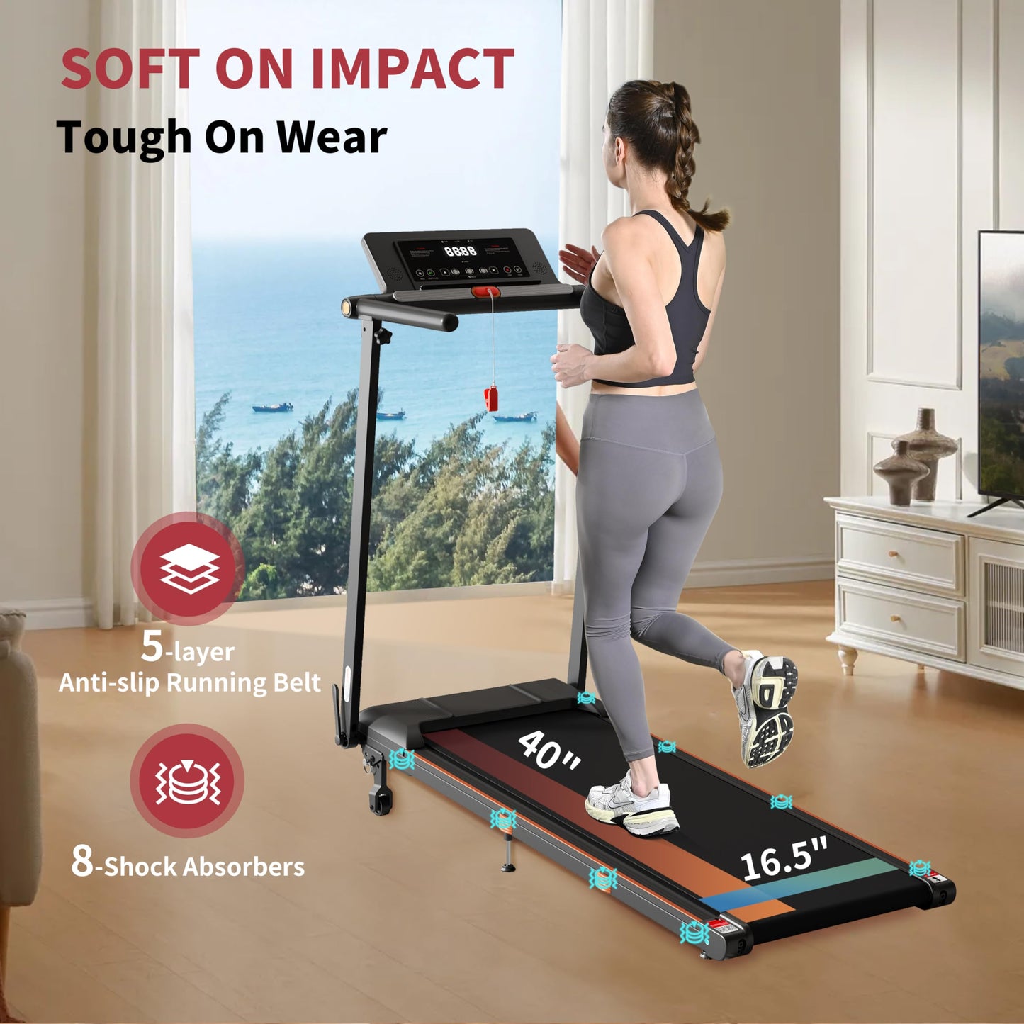Portable Desk Treadmill for Home, 3.0HP Walking Pad with Incline & Handle, 3 in 1 Compact Removable Desk Workstation Folding Small Walking Treadmills 300 Lbs Capacity for Home Office