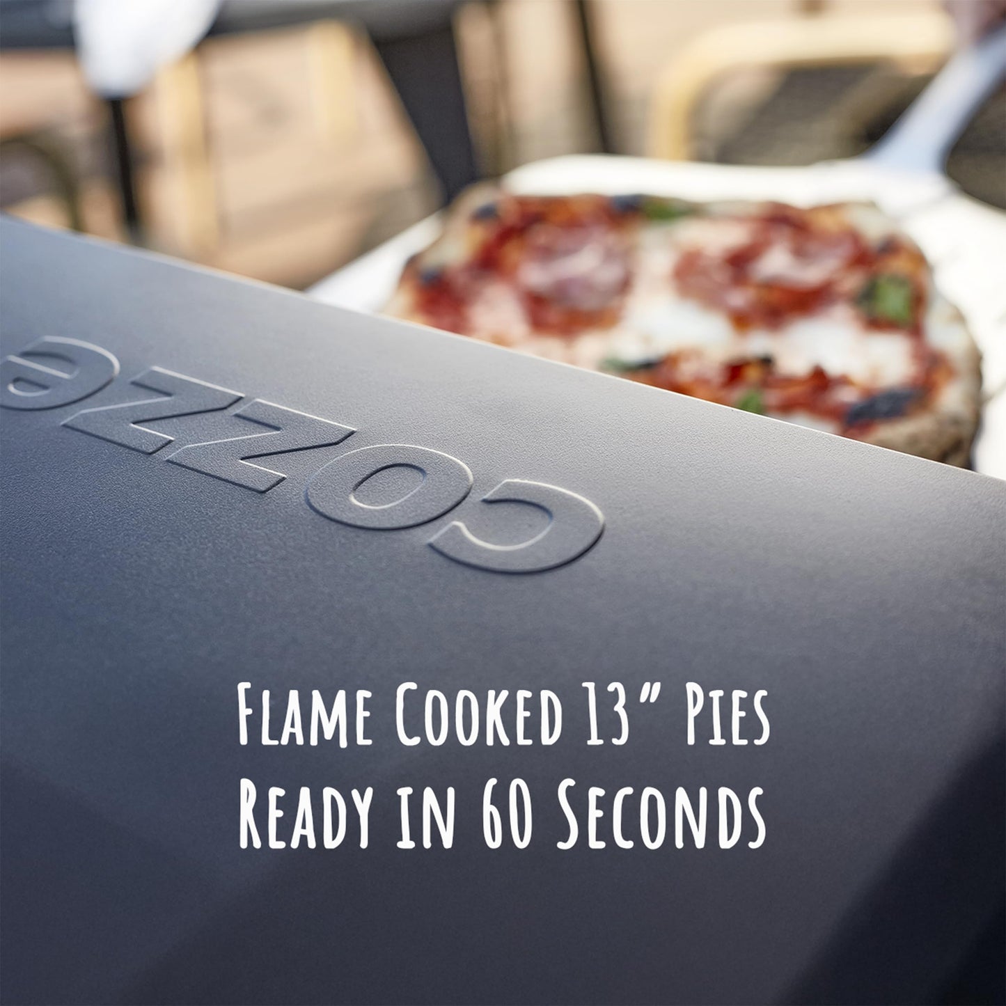 Cozze 13" Classic Portable Outdoor Pizza Oven - Fire & Stonebaked 13 Inch Pizzas in 60 Seconds - 28mbar Propane Gas Oven, Oven Door, Cordierite Pizza Stone, Built-in Thermometer, Gas Hose & Regulator