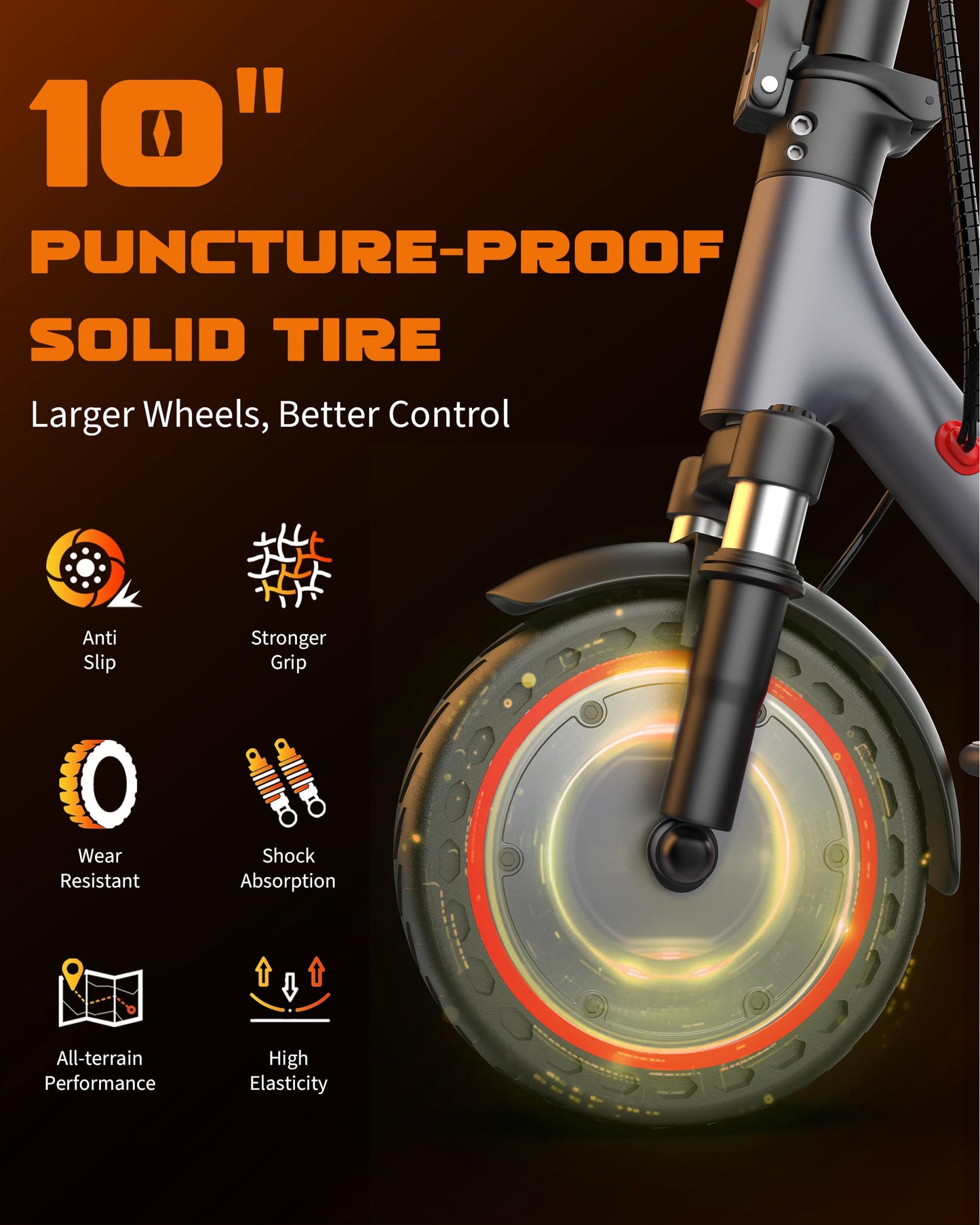 VOLPAM Electric Scooter with 8.5"/10" Solid Tire, 350W/500W Powerful Motor & 19/22 MPH Top Speed, 16-28 Miles Long Range, Folding E Scooter Choice