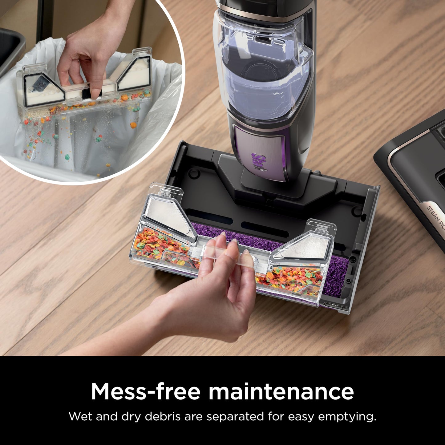 Shark Steam Pickup Lightweight 3-in-1 Steam Mop Cleaner Picks Up Debris, Deep Scrubs & Steam Sanitizes - All At Once for Home with Sealed Hard Floors like Hardwood, Tile & Laminate, SD201