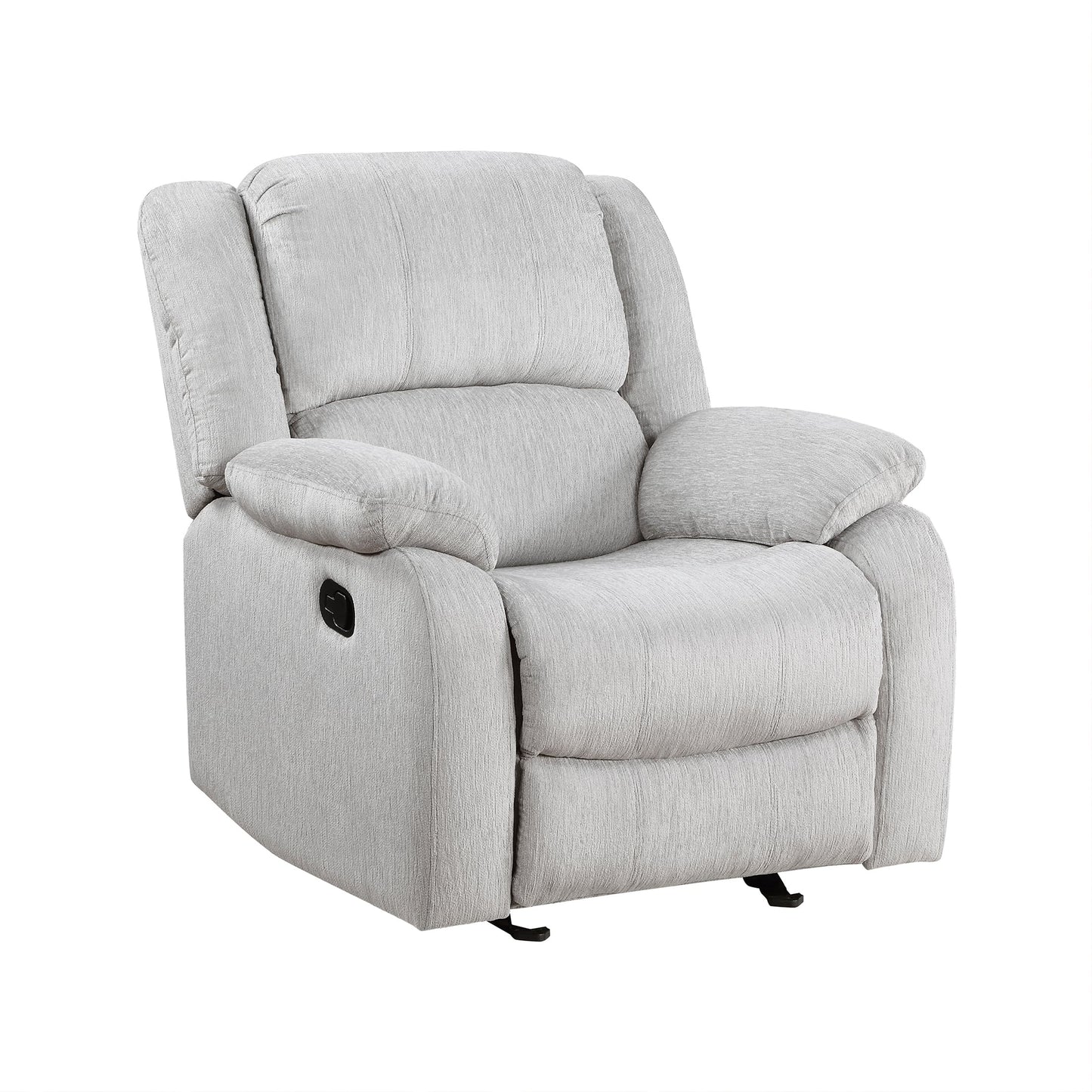 Lexicon Manual Glider Recliner Sofa Chair, Home Theater Seating, Wall Hugger Manual Reclining Nursery Chair for Bedroom/Living Room/Office/Apartment, Grey Chenille