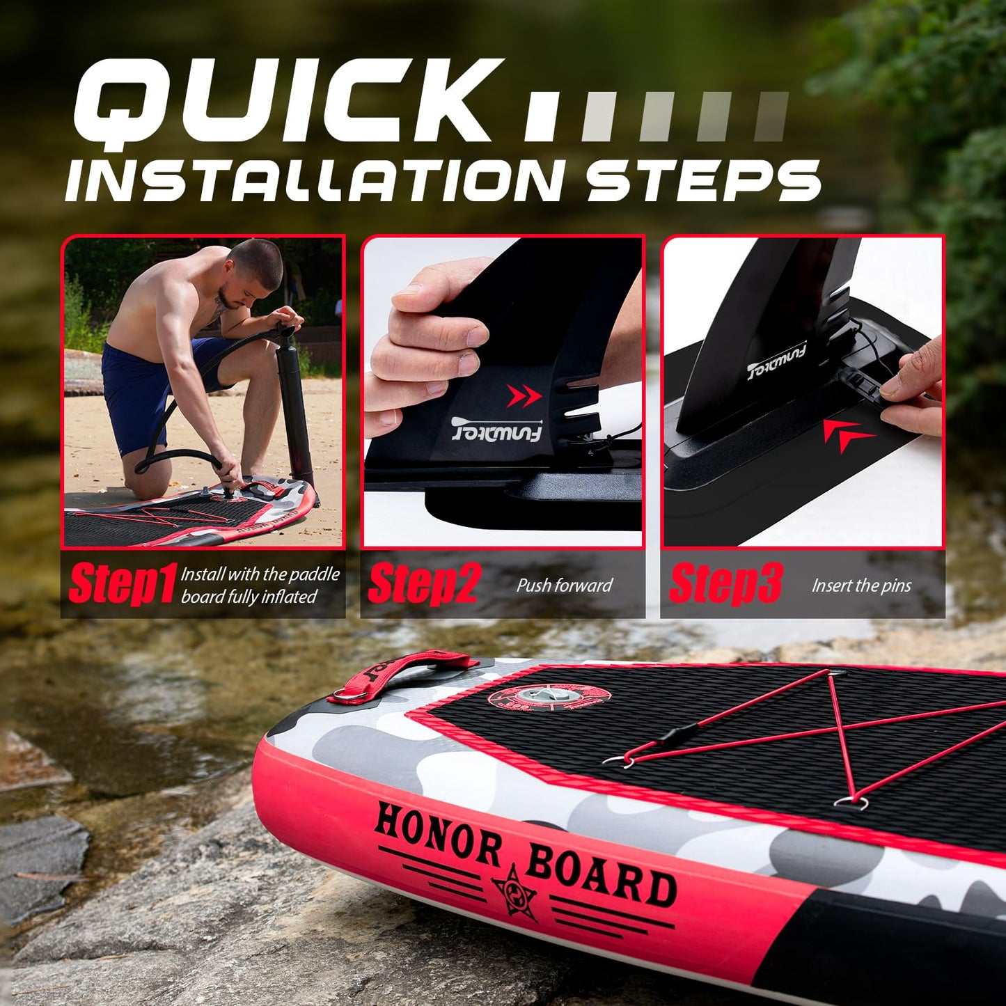 FunWater Inflatable Stand Up Paddle Board with Premium SUP Paddleboard Accessories, Anti-Slip EVA Deck, Paddle Boards for Adults & Youth of All Skill Levels