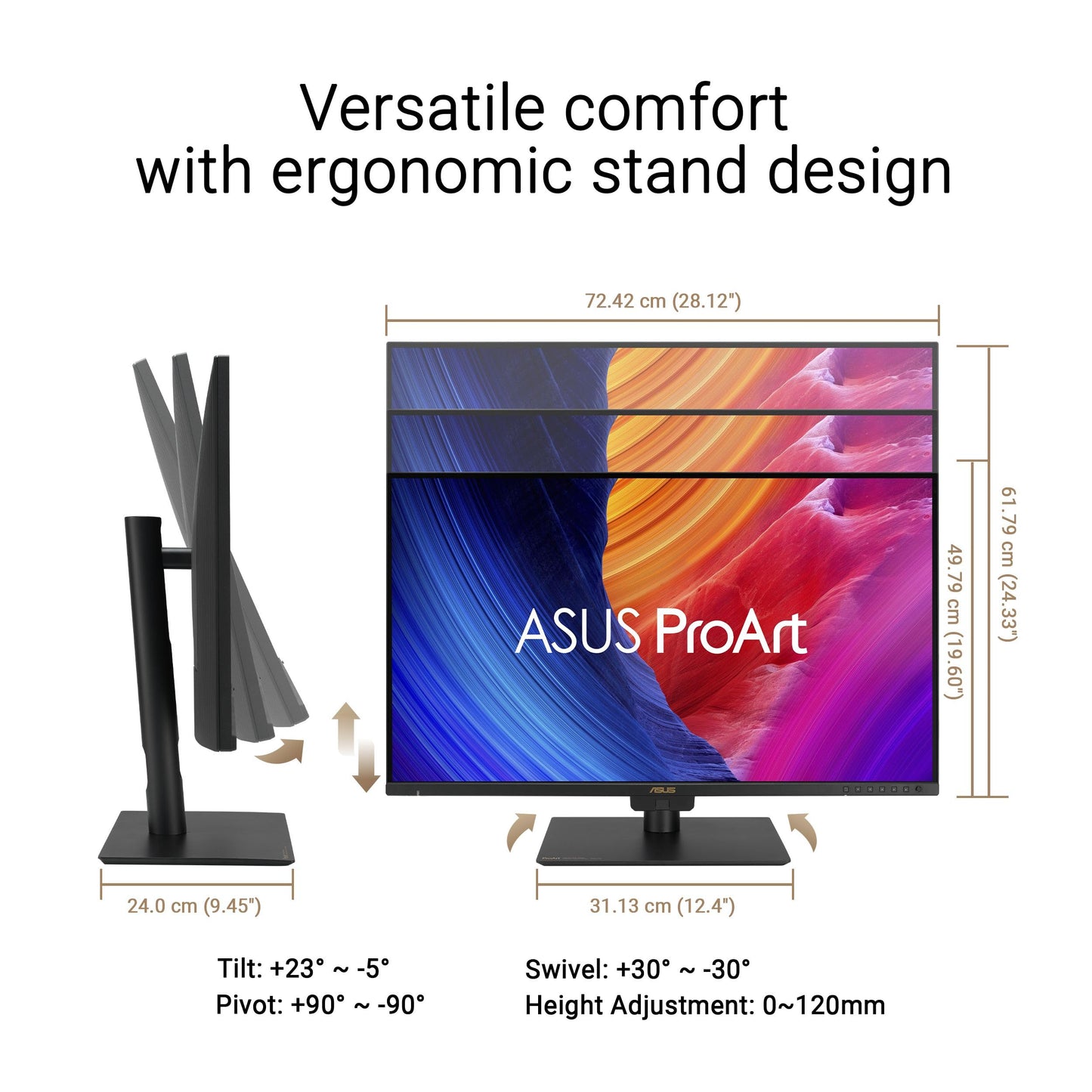 ASUS ProArt Display 32” 4K HDR Professional Monitor (PA32UCE) – UHD (3840 x 2160), IPS, 600 nits, 98% DCI-P3, ΔE<1, Built-in Motorized Colorimeter, USB-C PD 96W, Calman Ready, 3 yr Warranty