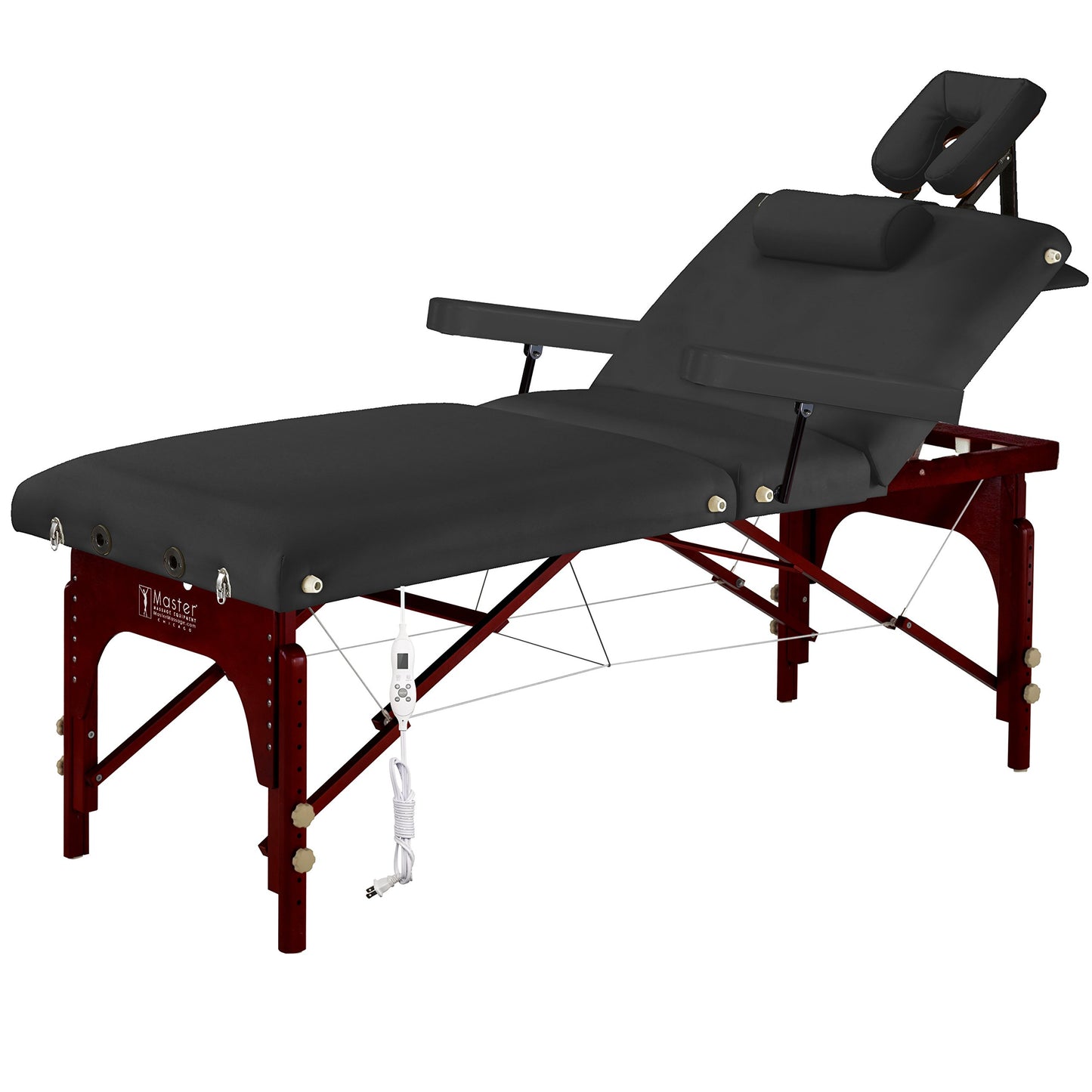Master Massage 31" Montclair Salon Spa Beauty Therma Top Best Portable Massage Table Bed Couch Package with Deluxe Adjustable Headrest- Black Color with Memory Foam