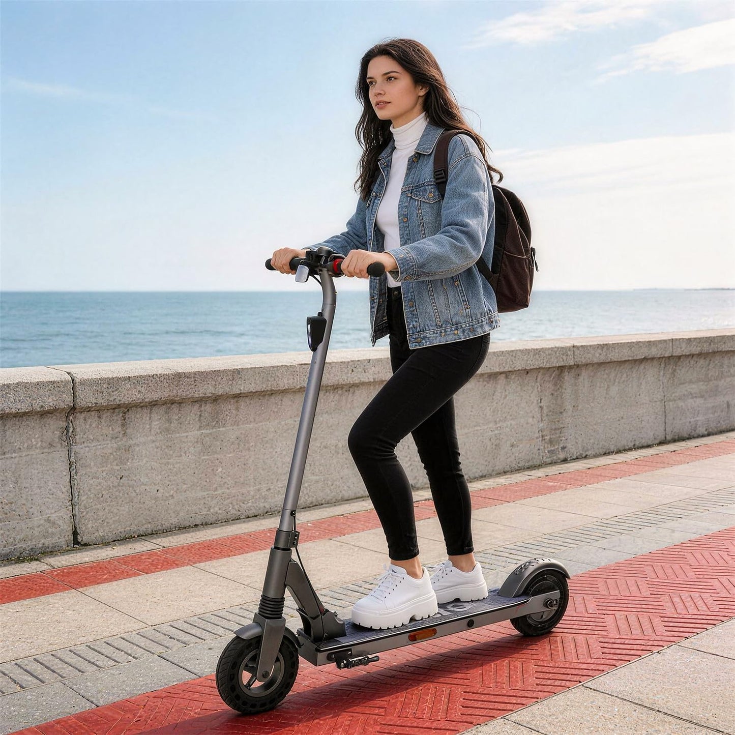 Electric Scooter for Big Kids/Teens - 250W Motor, 15.5 mph Top Speed, Rear Foot Brake, Folding E-Scooter for Riders up to 220 lbs, UL-2272 Certified, Gray