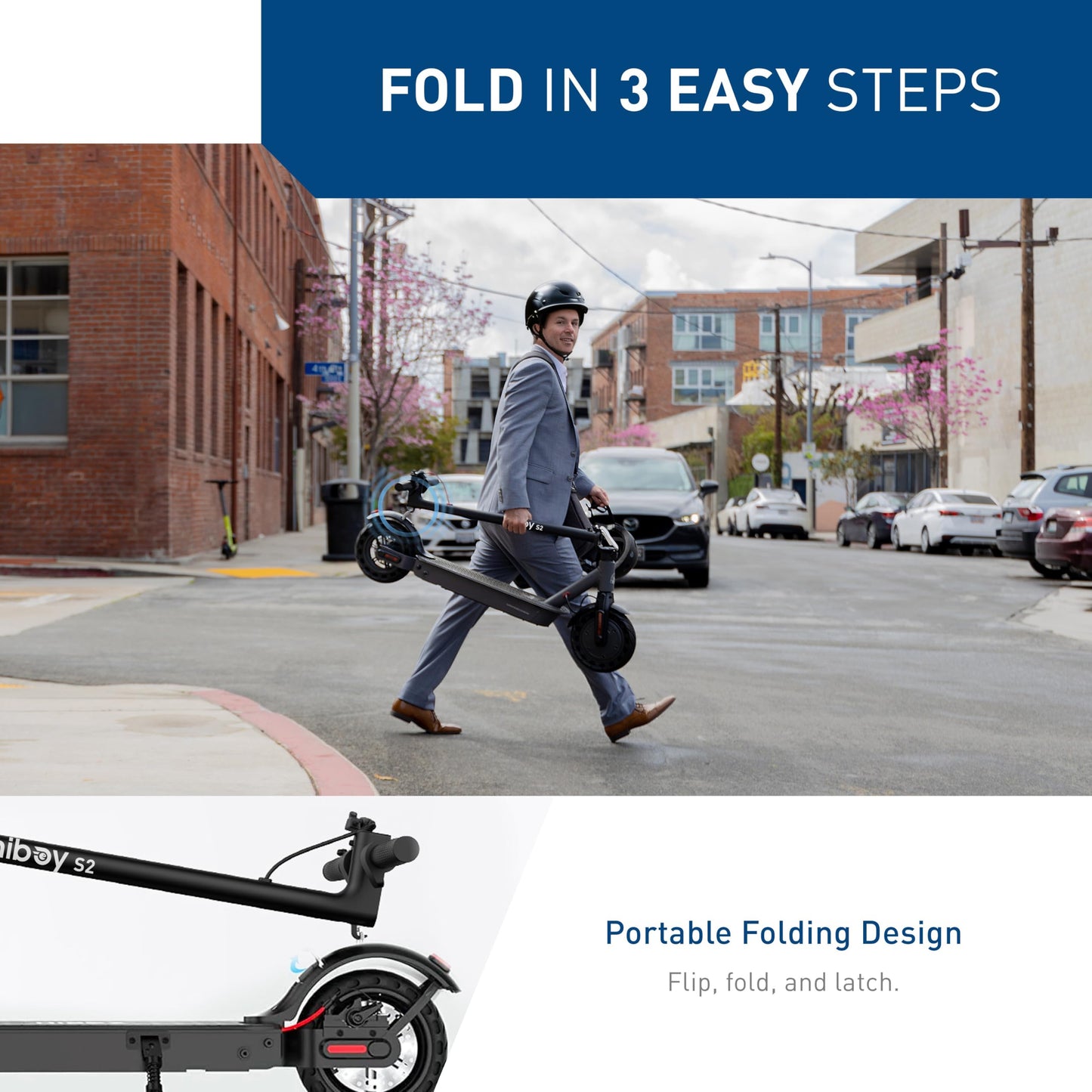 Hiboy Electric Scooter, 8.5" Tires, Up to 17 Miles Range, 350W Motor & 19 MPH Portable Foldable Commuting Electric Scooter for Adults