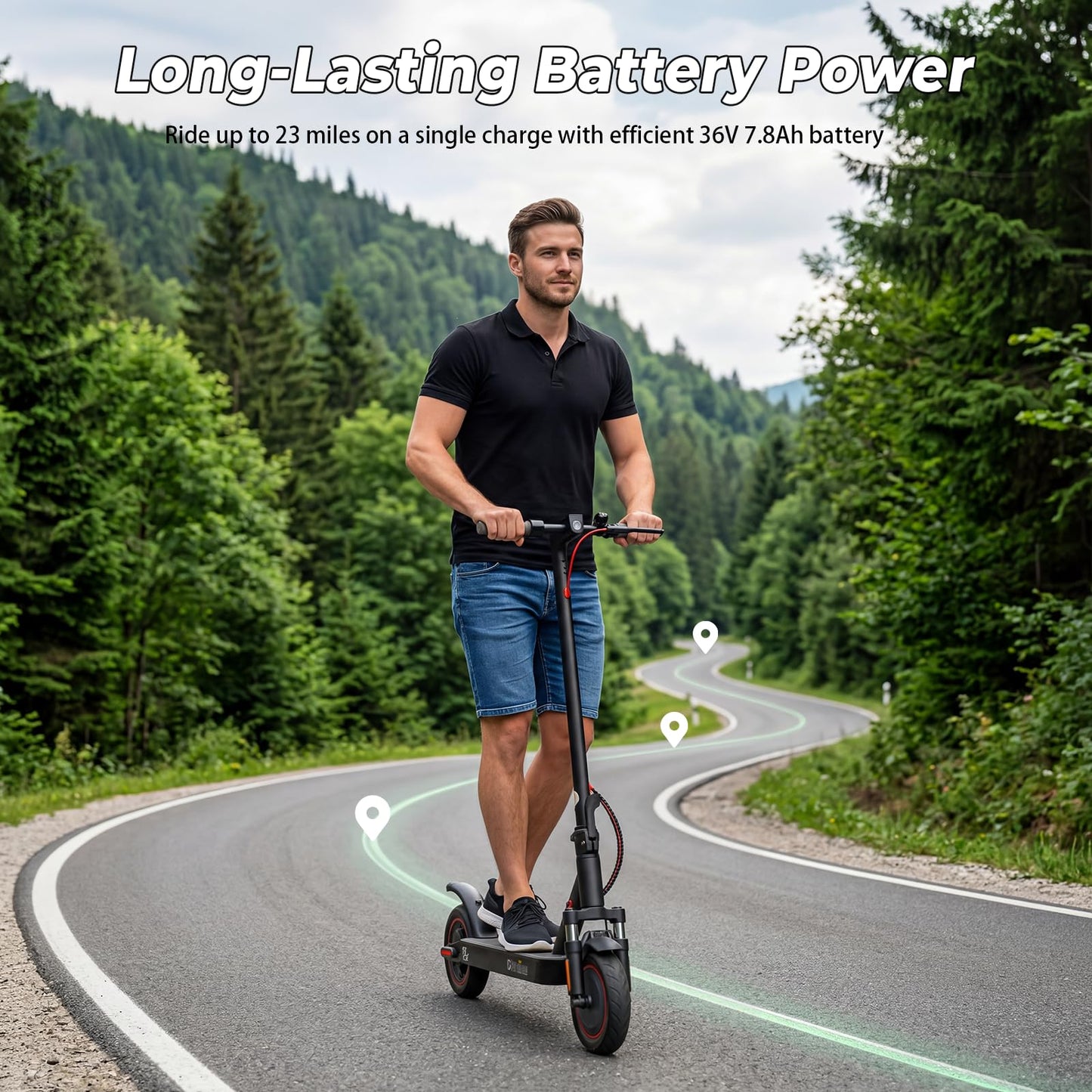 WAWSCOTE Electric Scooters - Electric Scooter for Adults, 500W/1500W Motor, 18/21/25 Max MPH, 21/28 Miles Range, APP Control, Cruise Control, Lightweight Foldable E-Scooter