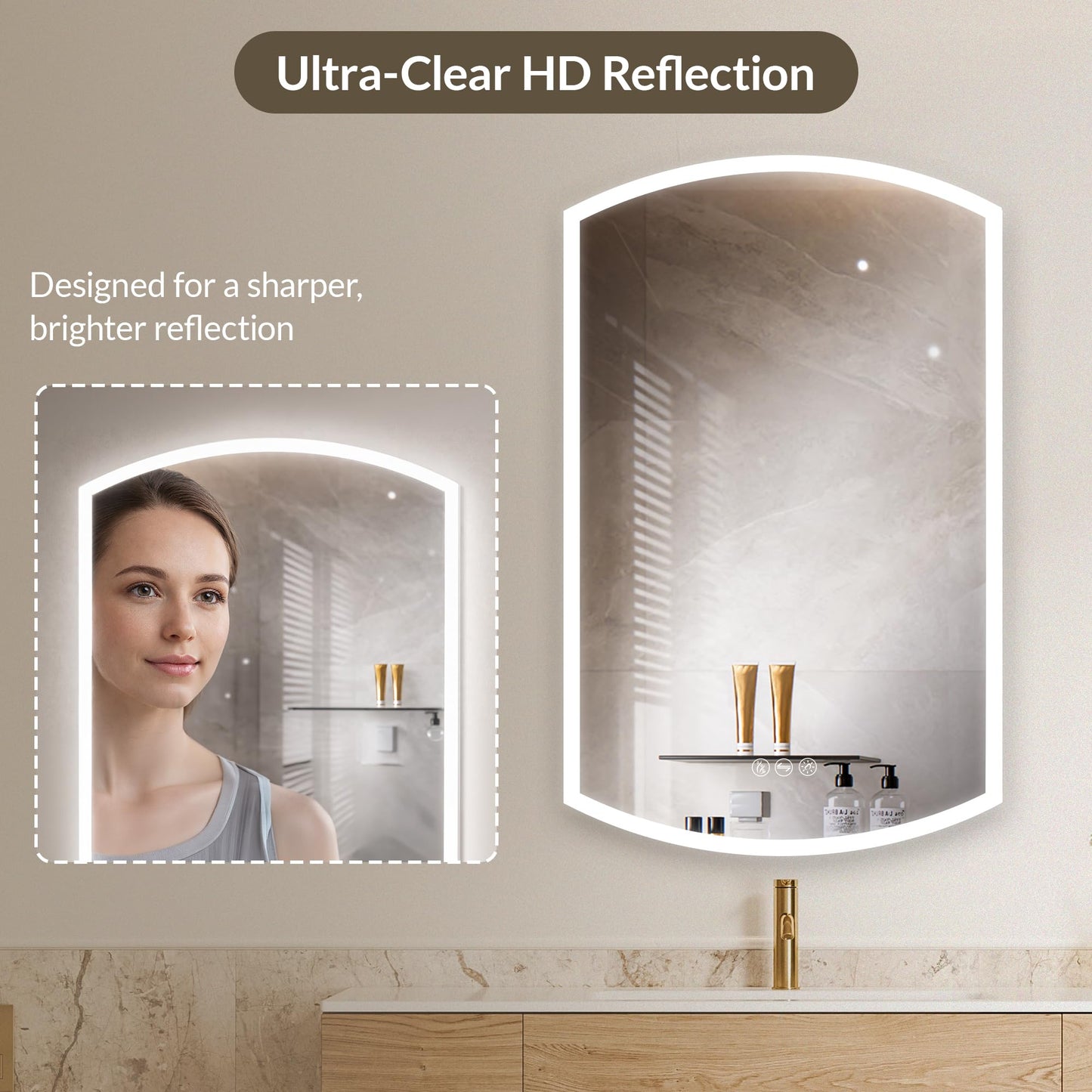 Blossom LED Medicine Cabinet Mirror for Bathroom 24x38 – Right Hinge Recessed/Surface Mounted, Anti-Fog, Adjustable Brightness, Wall Mounted Storage – Lighted Medicine Cabinet with Mirror