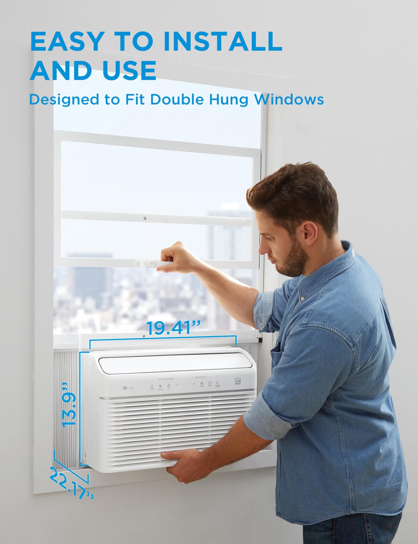 Midea Inverter Window Air Conditioner with Heat – Quiet Window AC Unit and Heat Combo with Dehumidifier – Cools up to 550 Sq. Ft. – Energy Star Rated, Smart Control, Remote, 12,000 BTU