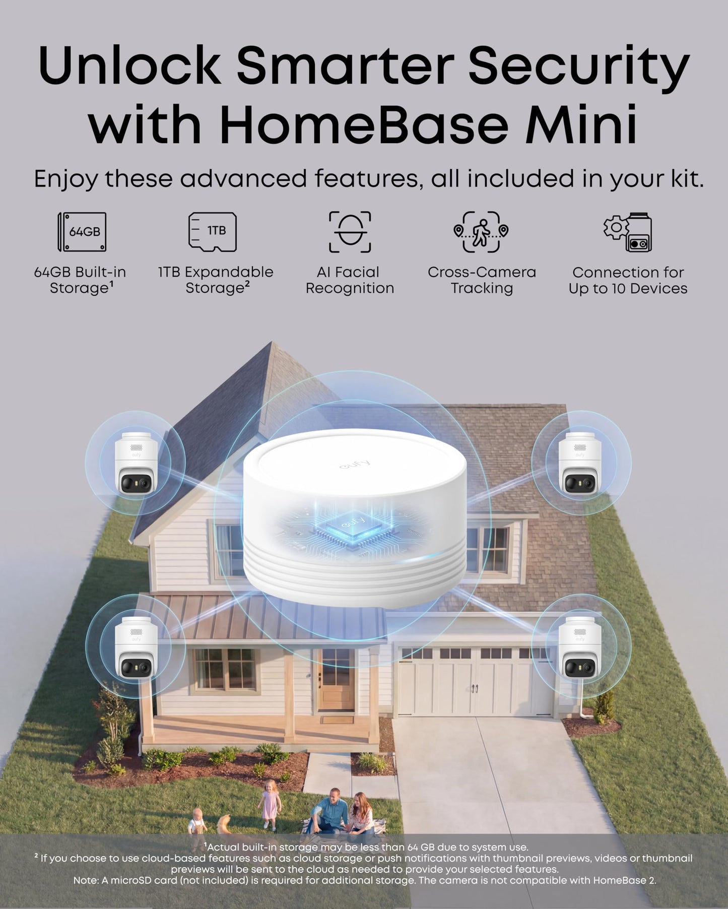 eufy Security eufyCam C37 4-Cam Kit, 360° Pan and Tilt Auto Tracking, Security Cameras Wireless Outdoor, 2K Solar Powered, Human/Vehicle/Pet/Face AI Detection, No Monthly Fee, Built-in Local Storage