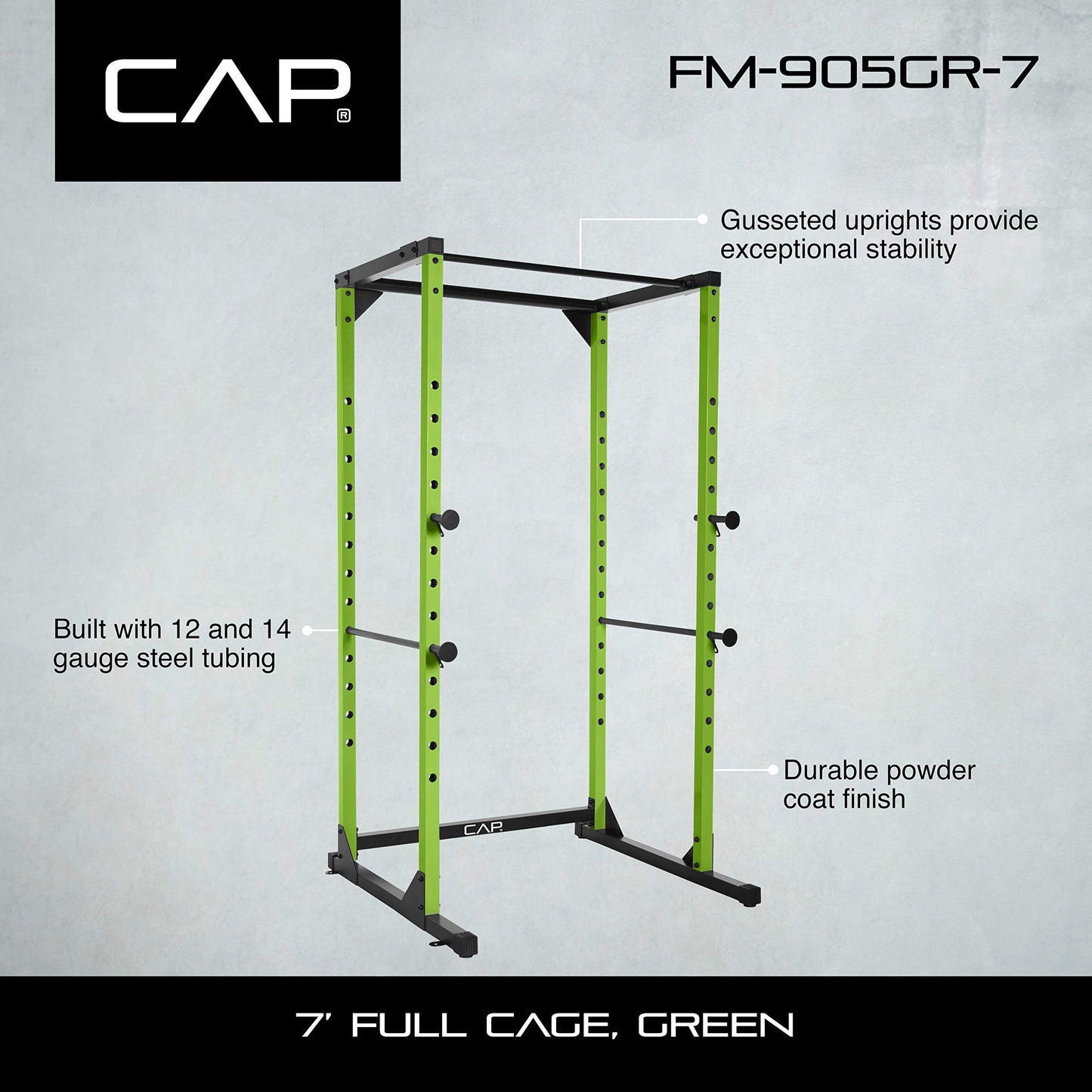 CAP Barbell Full Cage Power Rack, 7-Foot, Green