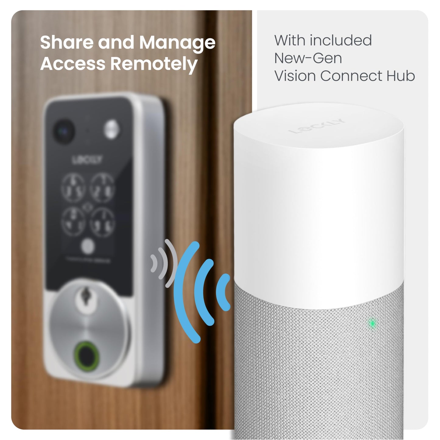 Lockly Vision Zeno Smart Lock with Video Doorbell Camera, Fingerprint Keyless Entry with Apple Home Key, Wi-Fi Deadbolt for Front Door, PIN Genie Keypad, App Remote Control, 2 Rechargeable Batteries