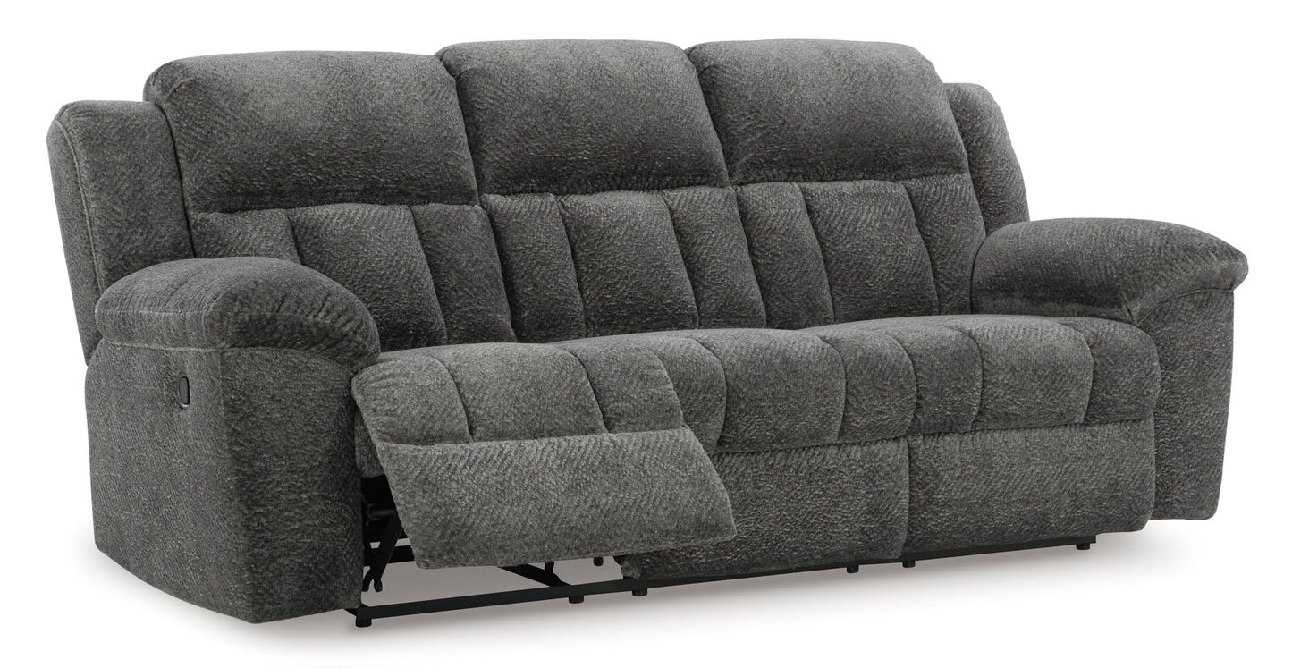 Signature Design by Ashley Frohn Contemporary Manual Reclining Sofa, Gray