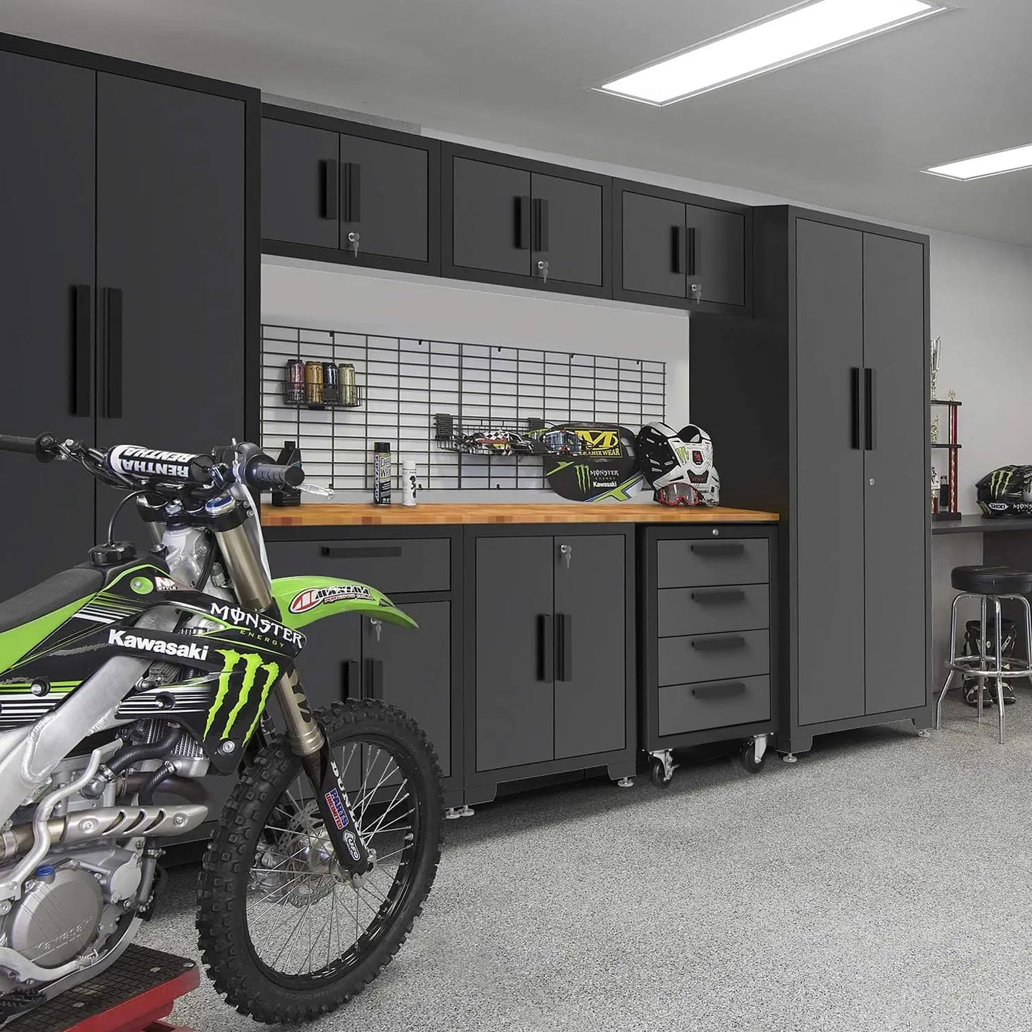 Torin Garage Storage Cabinets System, 9 Piece Workshop Cabinet Set in Black