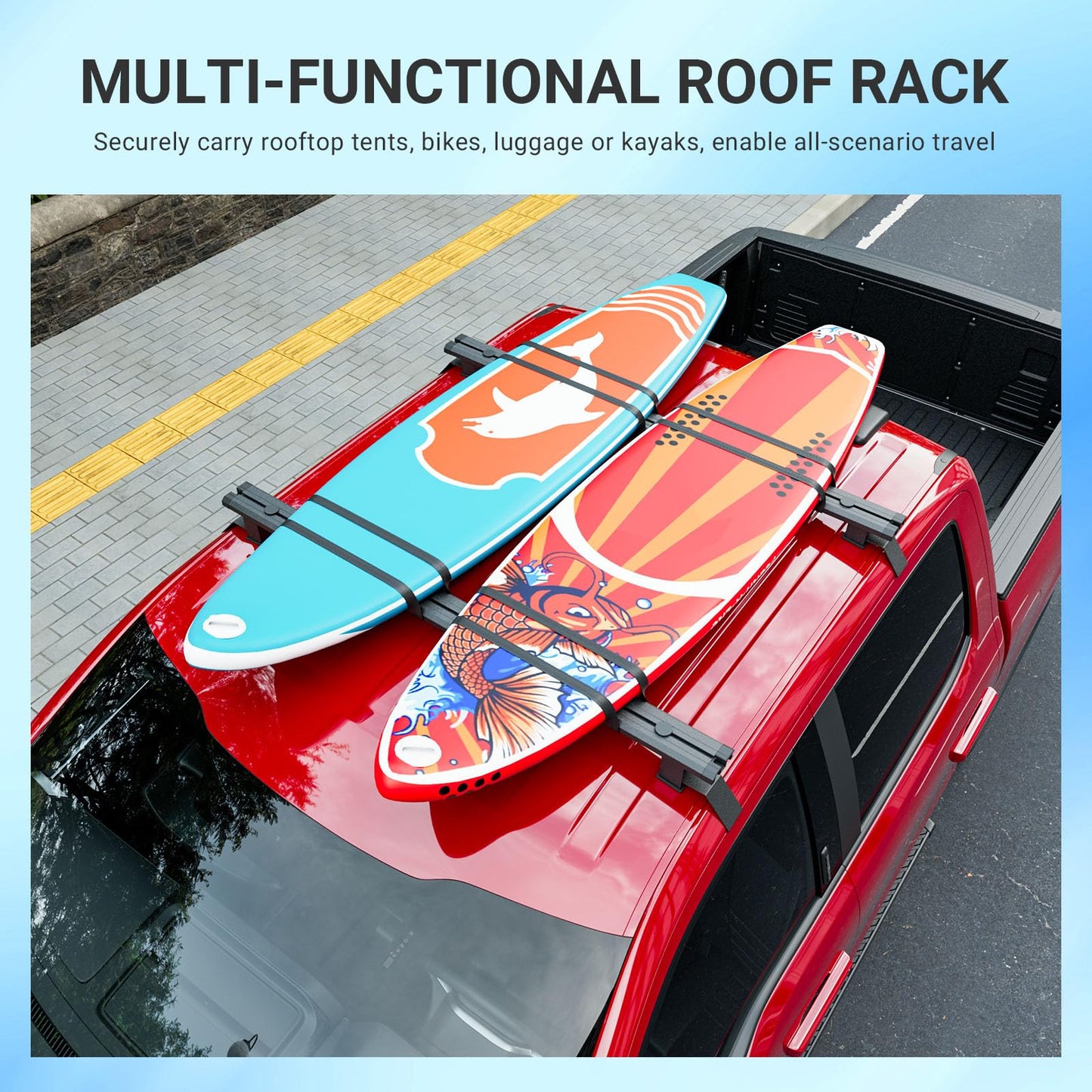SZYANG Roof Rack Cross Bar Compatible with 2021-2026 Ford F150 Crossbar Roof Rail Aluminum Luggage Carrier Replacement for 2021-2026 Ford F-150 Accessories