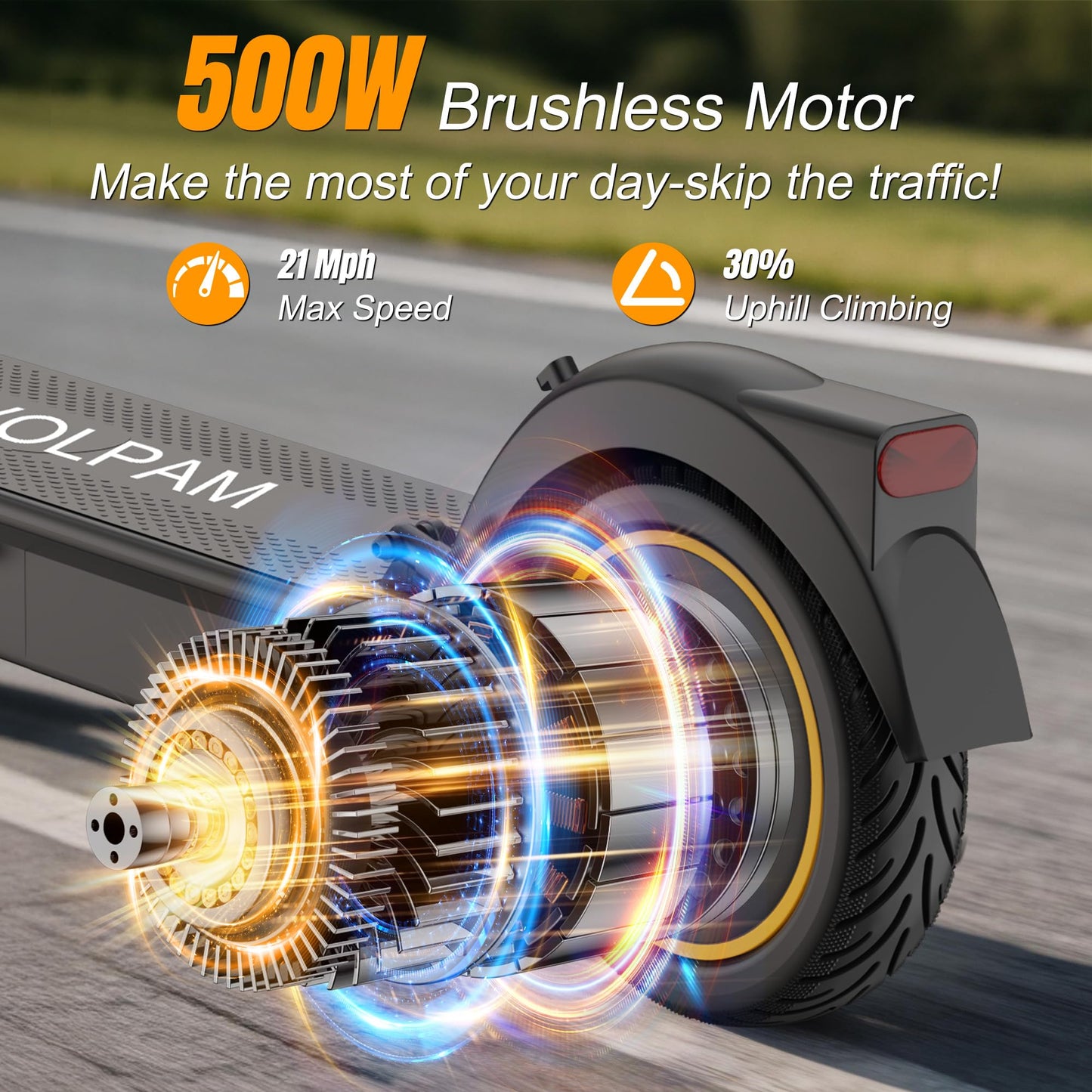 VOLPAM 10''/11''Electric Scooter with Dual Suspensions, 19/22MPH, 500W/800WMotor, 60/40/31/23Miles Long Range, Dual Braking, Max Load 264 lbs