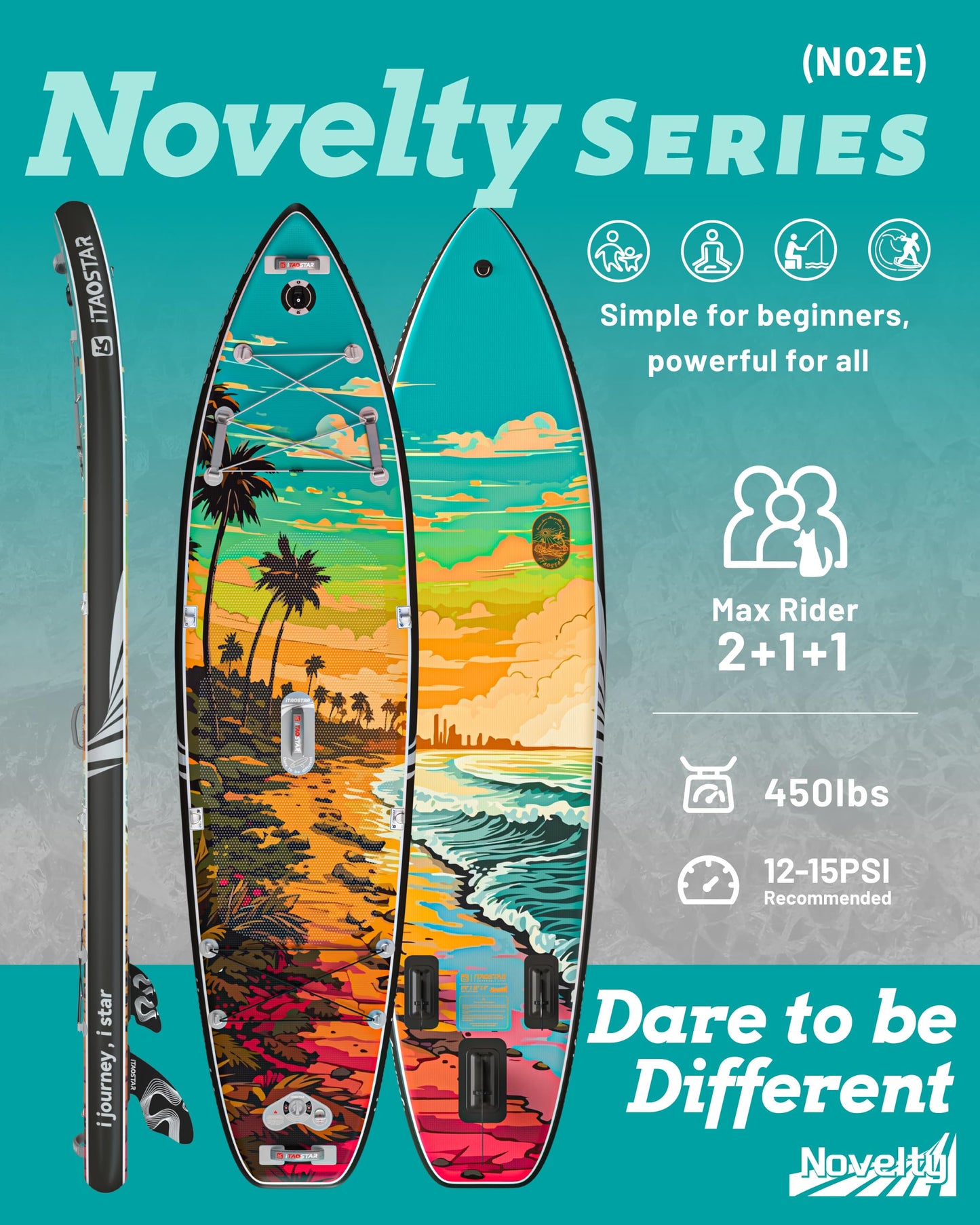 iTAOSTAR N02E 35" Extra Wide SUP for Enhanced Stability - Inflatable Stand Up Paddle Board - Premium Paddle Board Kit for Adults & Youth - All Skill Levels - Includes SUP Accessories