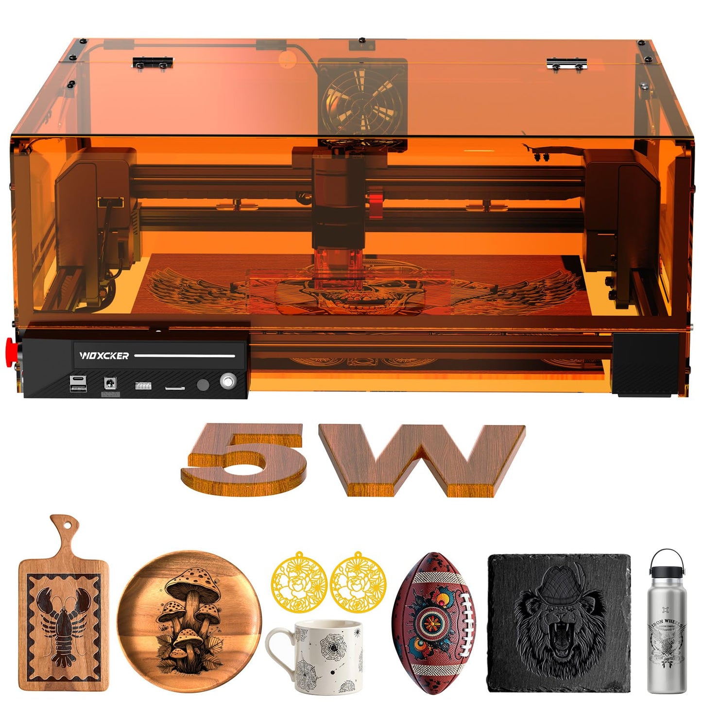 Laser Engraver, 5.5W Enclosed Diode Machine 300×300mm Working Area for Precise Marking, DIY Etching Machine for Wood, Metal, Acrylic Engraving and Cutting (Class 1 Laser 5500mW Output)