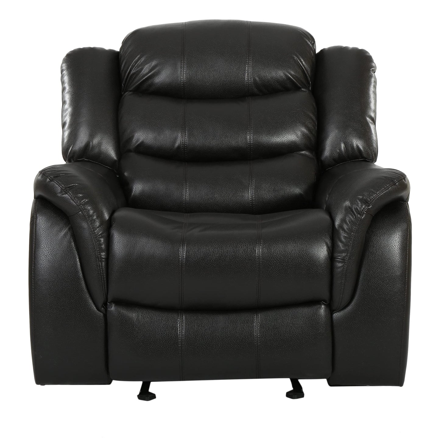 Christopher Knight Home GDFStudio Great Deal Furniture Merit Black Leather Recliner/Glider Chair