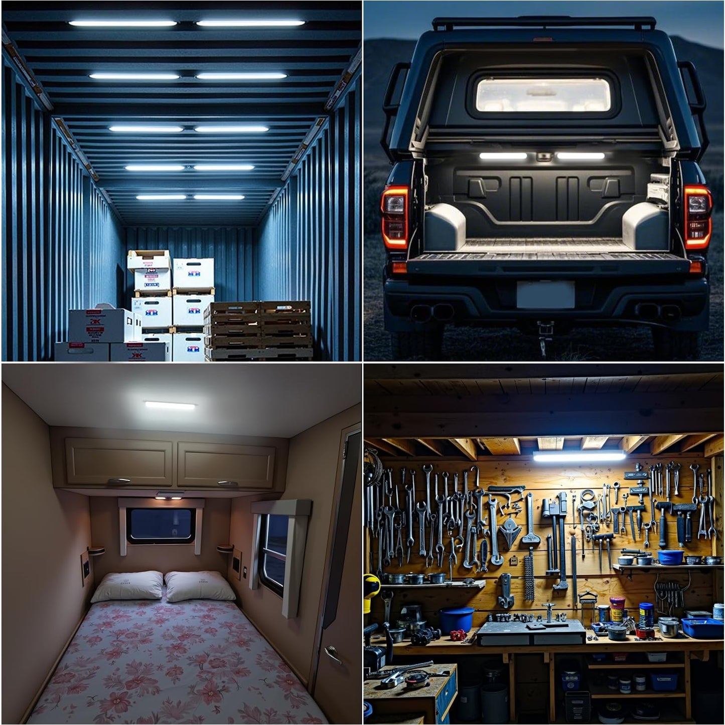 GZ5CG 12V LED Interior Light Bar 72 LEDs 6500K White Aluminum 11 Inch Model CE0061 8 Packs for RV Van Truck Trailer Caravan