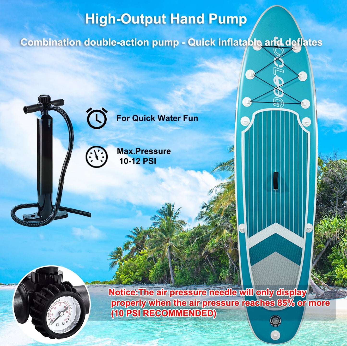 Inflatable Stand Up Paddle Board with Seat, 10'5" SUP 440LBS, Recreational Paddleboard for Adults Beginners, Blow Up Paddle Board with Fishing Design, Camera Mount, Cooler Bag & Full Accessories