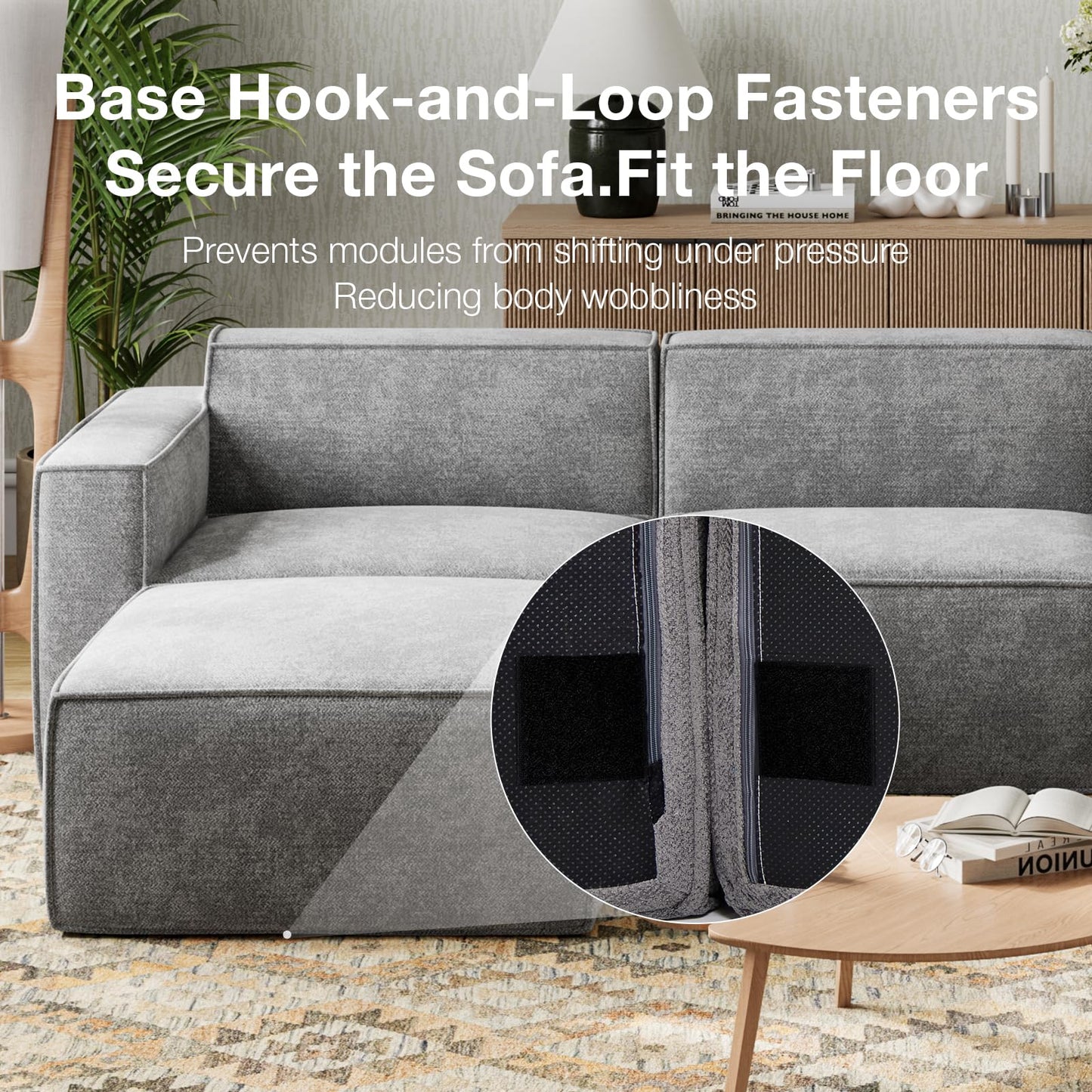 Novilla 109" Modular Sectional Sofa, No Assembly Cloud Sectional Couch with Smarts Coil® Support, Chenille Fabric L Shape Sectional Sofa, Boneless Couch for Living Room Apartment, Dark Gray (5 Seat)