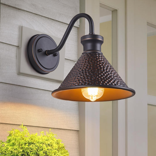 Tarentlight Gooseneck Wall Sconce 1-Light E26, Oil Rubbed Bronze, 9.3 Inch Width, Model W2412-ORB, Ideal for Outdoor and Indoor Use