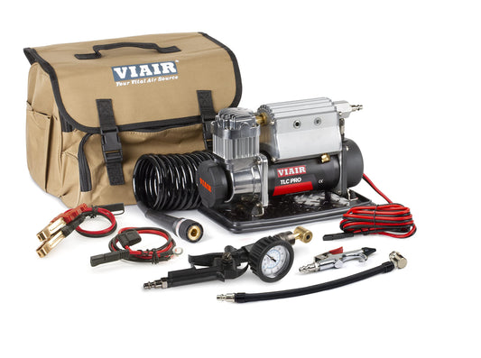 VIAIR TLC PRO Heavy-Duty Air Compressor - 150 PSI Portable Tire Inflator with 1/4 Gallon Air Tank - Includes Presta Valve Chuck & Shop-Style Inflation Gun - For Tubeless Bike Tire Setup