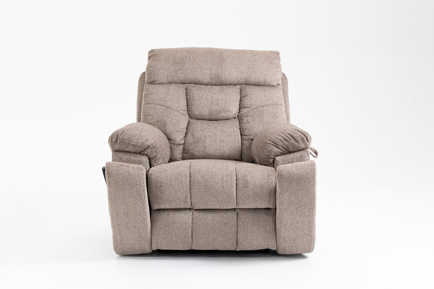 GDFStudio Oversized Power Lift Recliner Chair with Dual OKIN Motors Heat and Massage Lay Flat 180 Degree Electric Reclining Sofa Chair with Cup Holders and Dual Remote, Light Brown