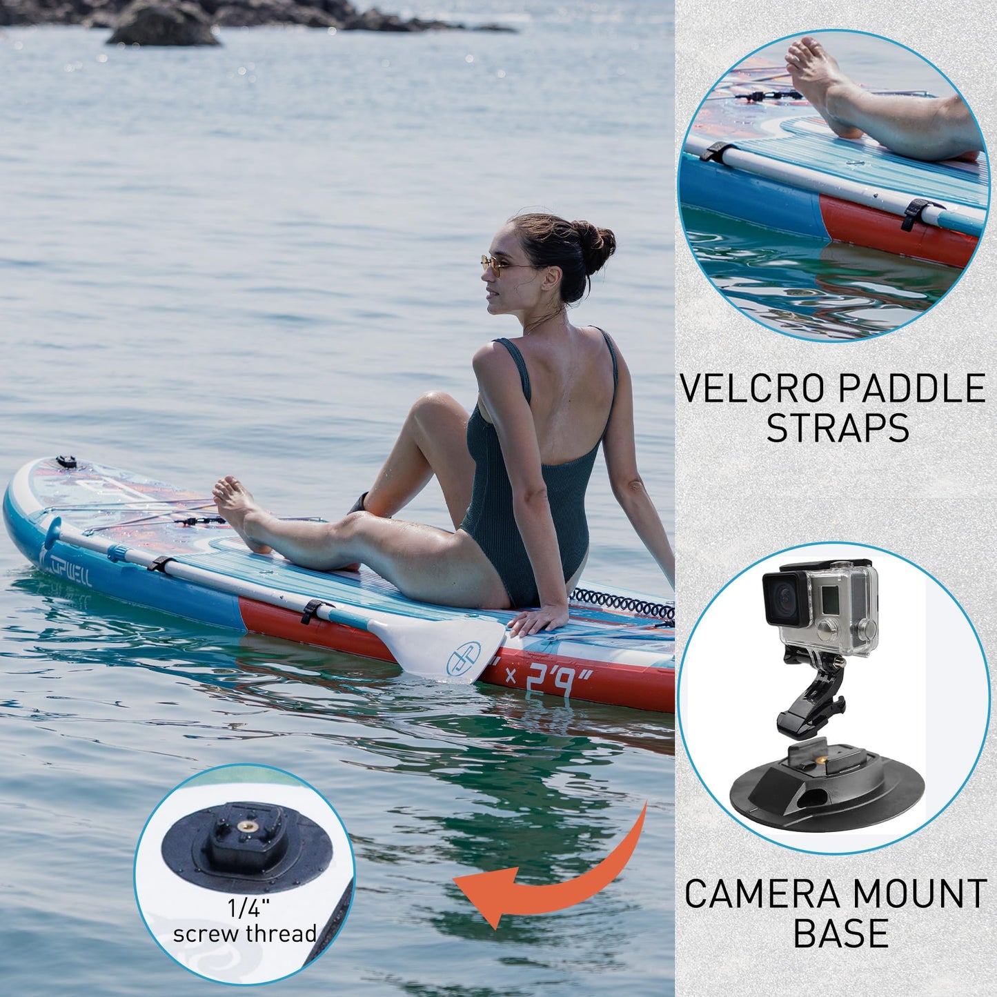UPWELL 11’2”Inflatable Stand Up Paddle Board with Kayak Seat, Premium SUP Paddle Boards for Adults, Blow up Paddle Boards 6” Thick, Lava