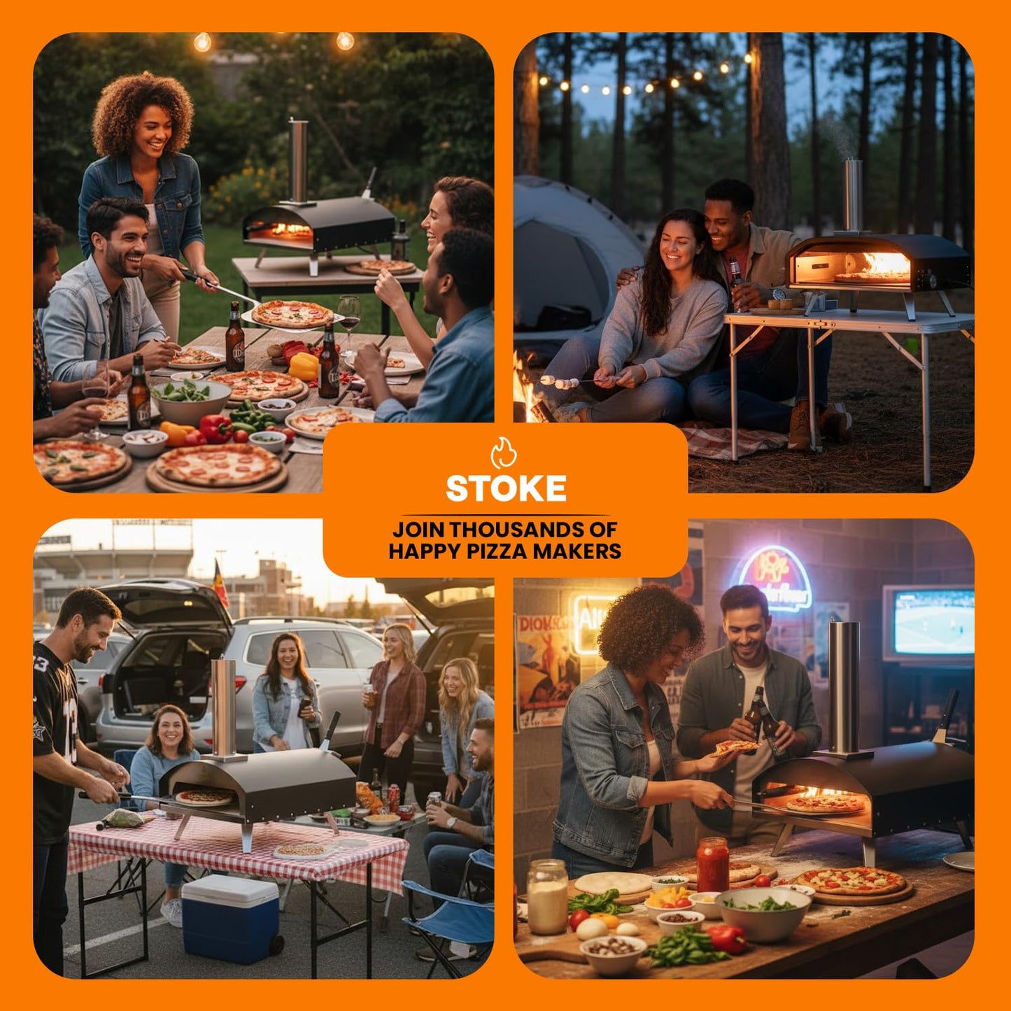 Stoke 13-Inch Wood Pizza Oven With Gas Burner, Peel, Rain Cover, and Cutter Included for Backyard, Camping, or Tailgating