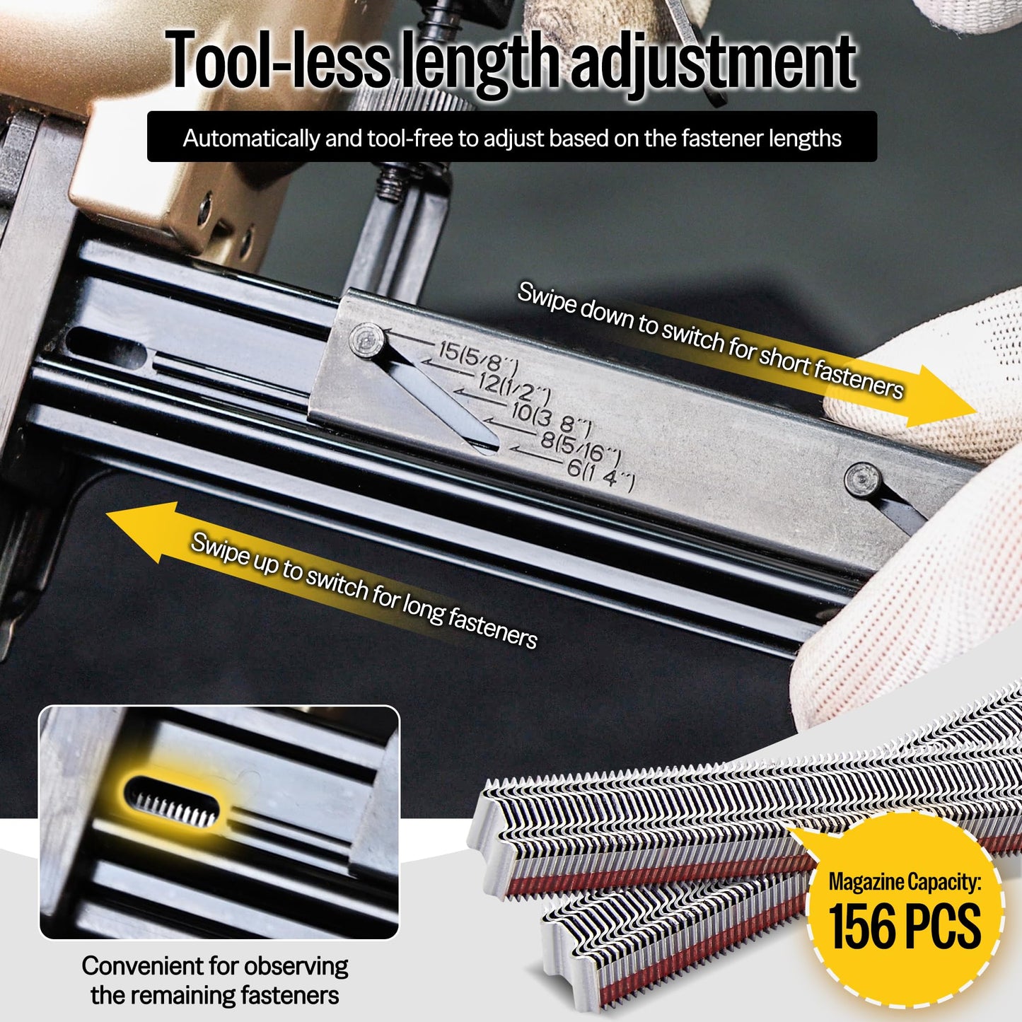 meite Corrugated Fastener Tool, 1/2-inch Crown Micro Corrugated Stapler, Accepts 1/4-inch to 5/8-inch Leg Lengths Corrugated Fasteners (Model WS1315)