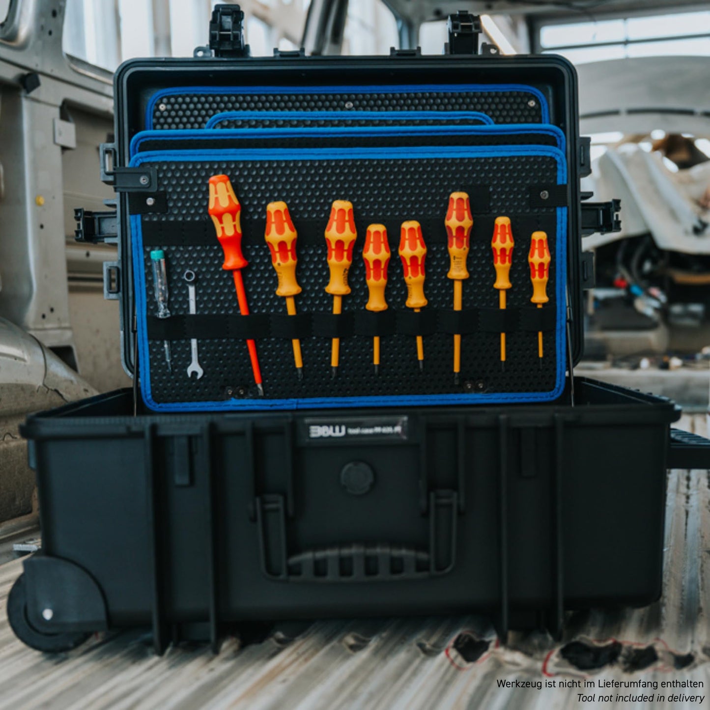 B&W International Jumbo 6700 Outdoor Tool Case with Pocket Tool Boards, Black