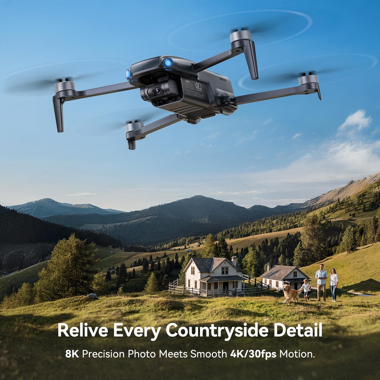 Ruko U11MINI 4K Drones with Camera for Adults 4K Video, 8K Photo, GPS Drone with 3-Axis Gimbal, Under 249g FAA Exempt Mini Quadcopter for Beginner, Auto Return (96-Min Flight)