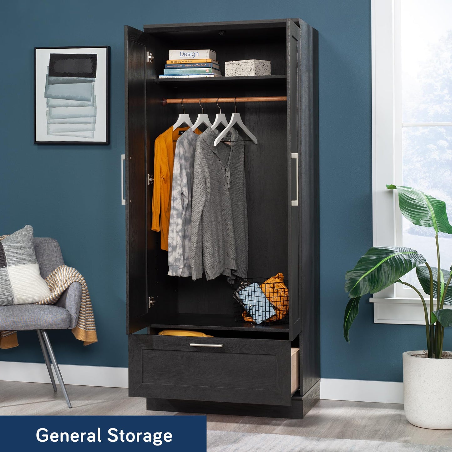 Sauder HomePlus Storage Armoire, Raven Oak Finish