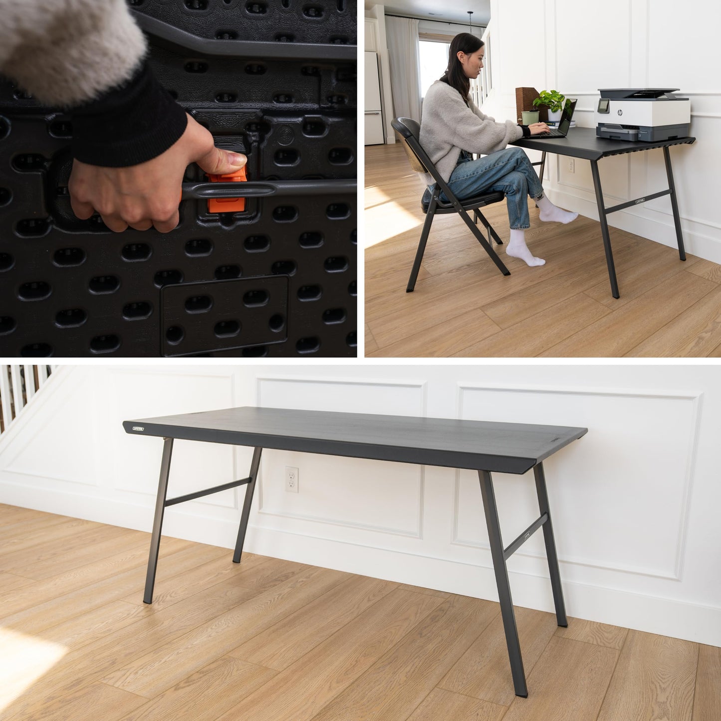 LIFETIME 5-Foot Desk Folding Table, Multipurpose Home Office Workstation