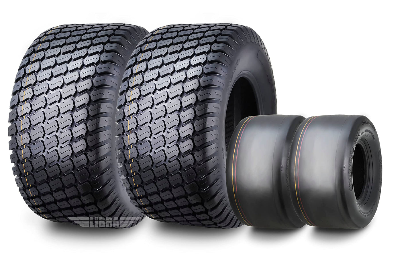 WANDA Set 4 13X6.5-6 & 26X12-12 Zero turn Lawn Mower Tractor Cart Turf Tires 4 Ply-13207/13056