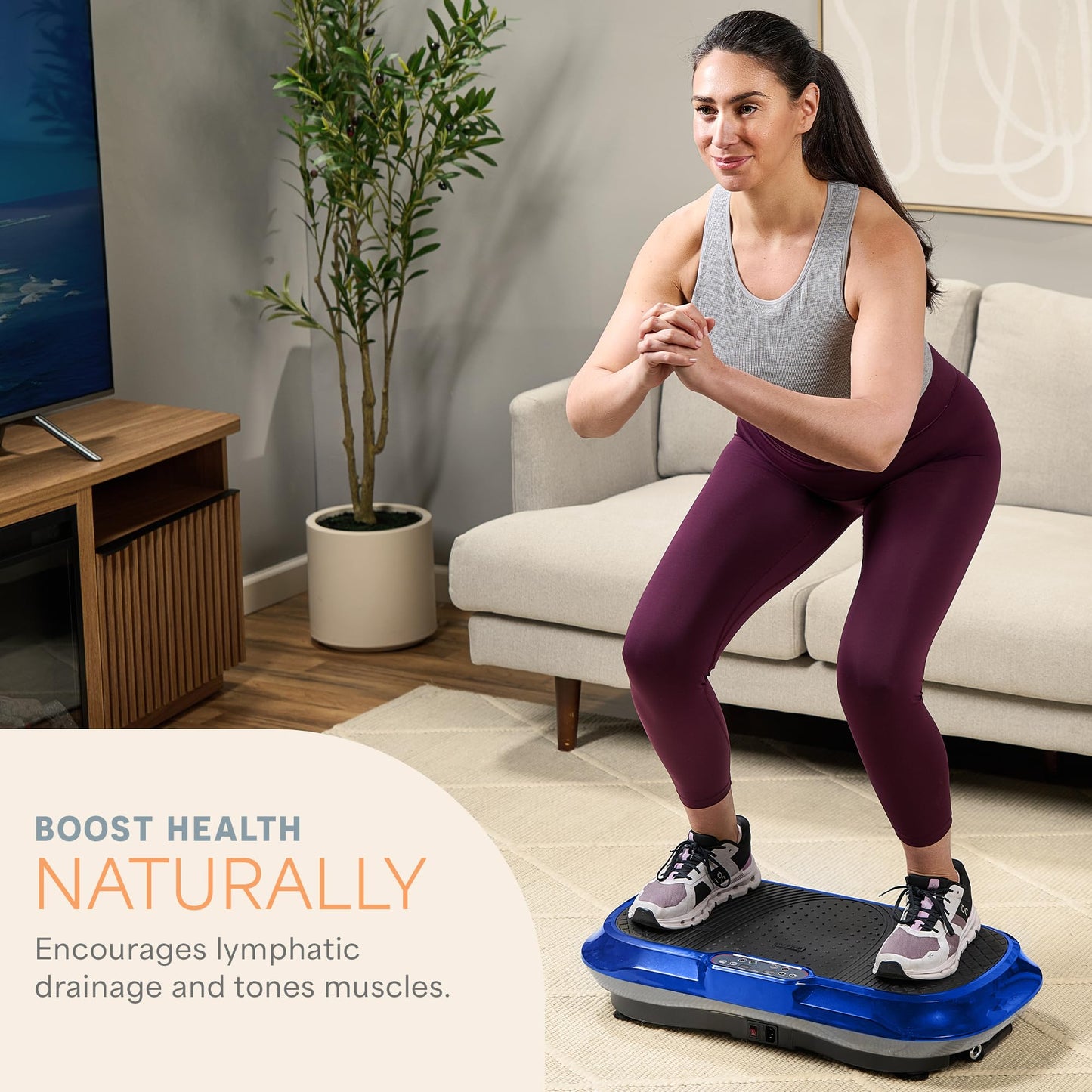 Lifepro Waver Vibration Plate Exercise Machine – High-Intensity Vibration Plate for Lymphatic Drainage – Full-Body Workout Vibrating Platform with Loop Bands – Fitness Equipment for Strength & Toning