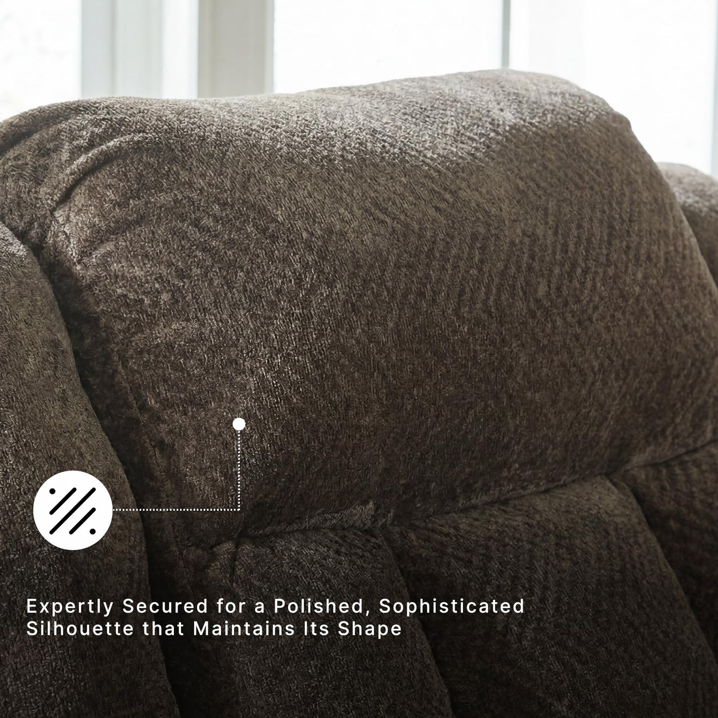 Signature Design by Ashley Frohn Modern Manual Reclining Sofa, Dark Brown