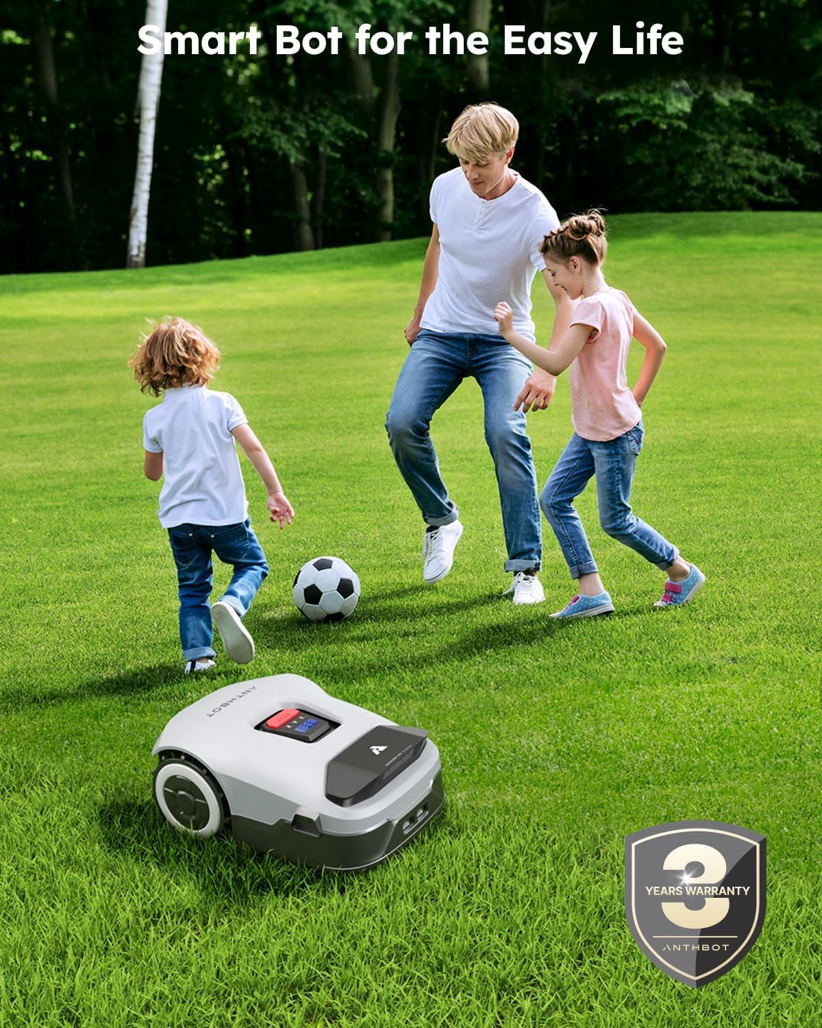 ANTHBOT Robot Lawn Mower Full Band RTK+4-Eye Vision with 4G Robotic Lawnmower, Automatic Mapping, 20 Multi-Zone Management, Accurate Obstacle Avoidance, Intelligent Path Planning, 0.22 Acre