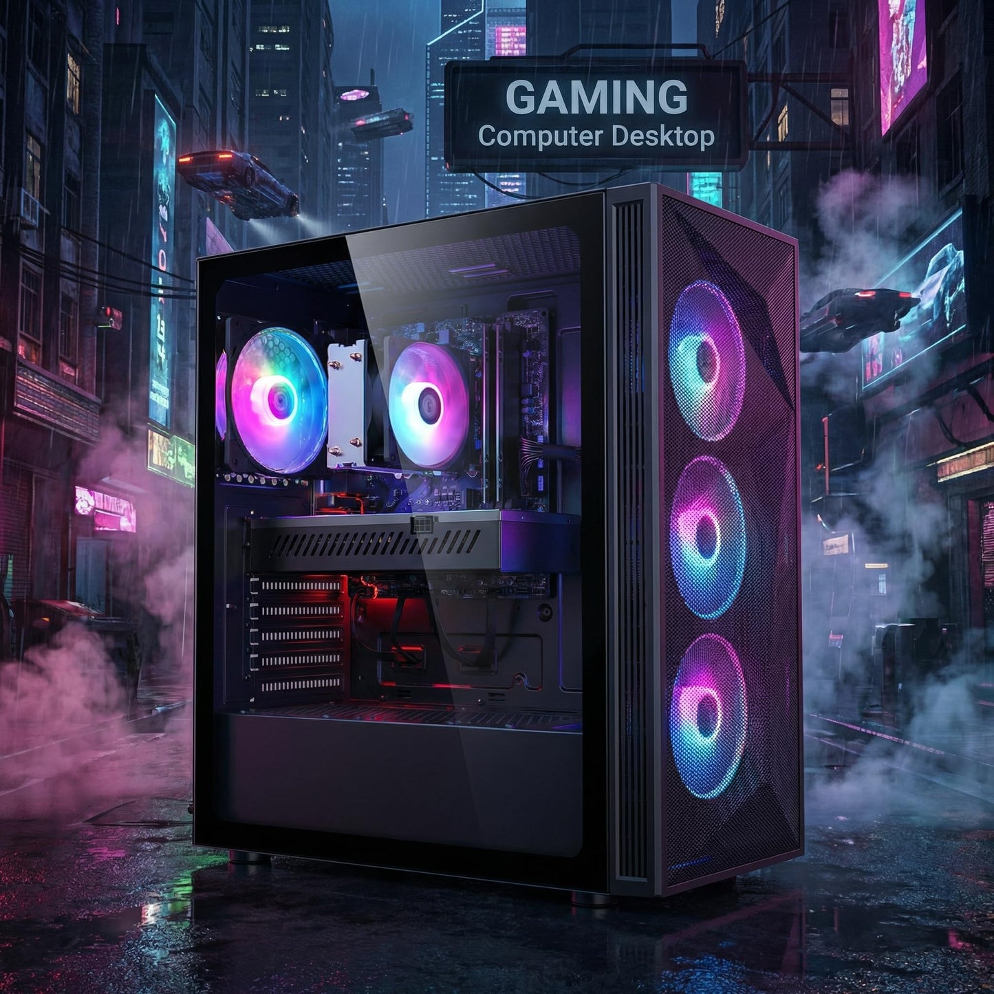 STGAubron Gaming PC Desktop Computer, AMD Ryzen 7 5700X up to 4.6G, GeForce RTX 3050 6G, 16GB DDR4, 1TB SSD, WiFi 6 & BT 5.2, RGB Fan x4, Windows 11 Home