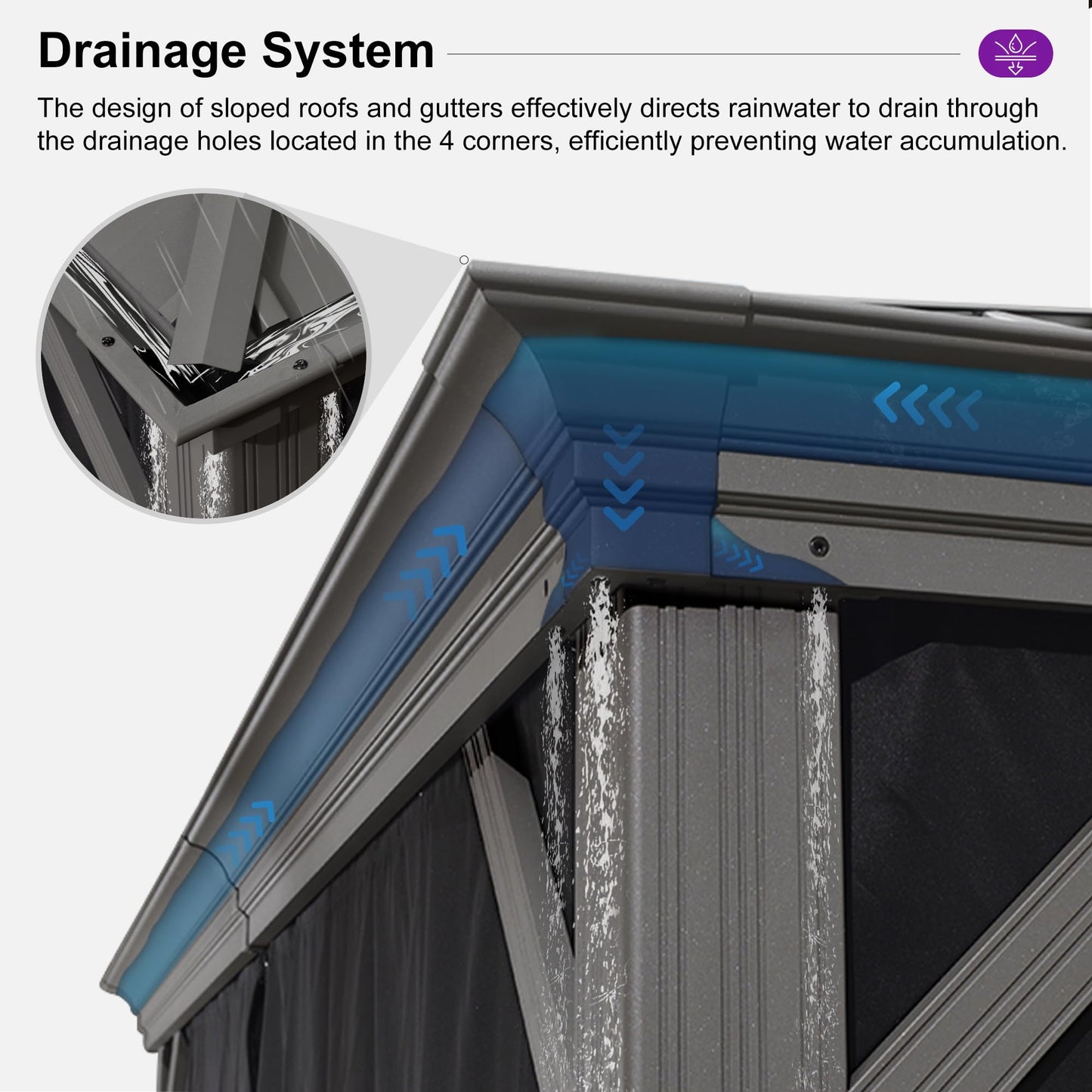 PURPLE LEAF 10' X 14' Patio Hardtop Gazebo Aluminum Outdoor Gazebo with Double Galvanized Steel Roof for Deck Backyard All Weather Outdoor Pavilion Curtain and Netting Included, Light Grey