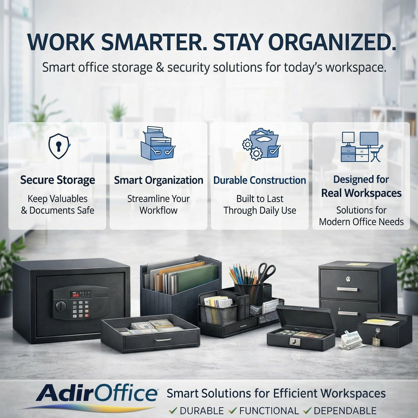 AdirOffice Flat File Cabinet - Heavy Duty 5-Drawer Blueprint Sheets Storage, 35" x 46" Great for Documents Sized 30” x 42”, Ideal for Artists, Art Files, Engineers, Architects, Offices - Black