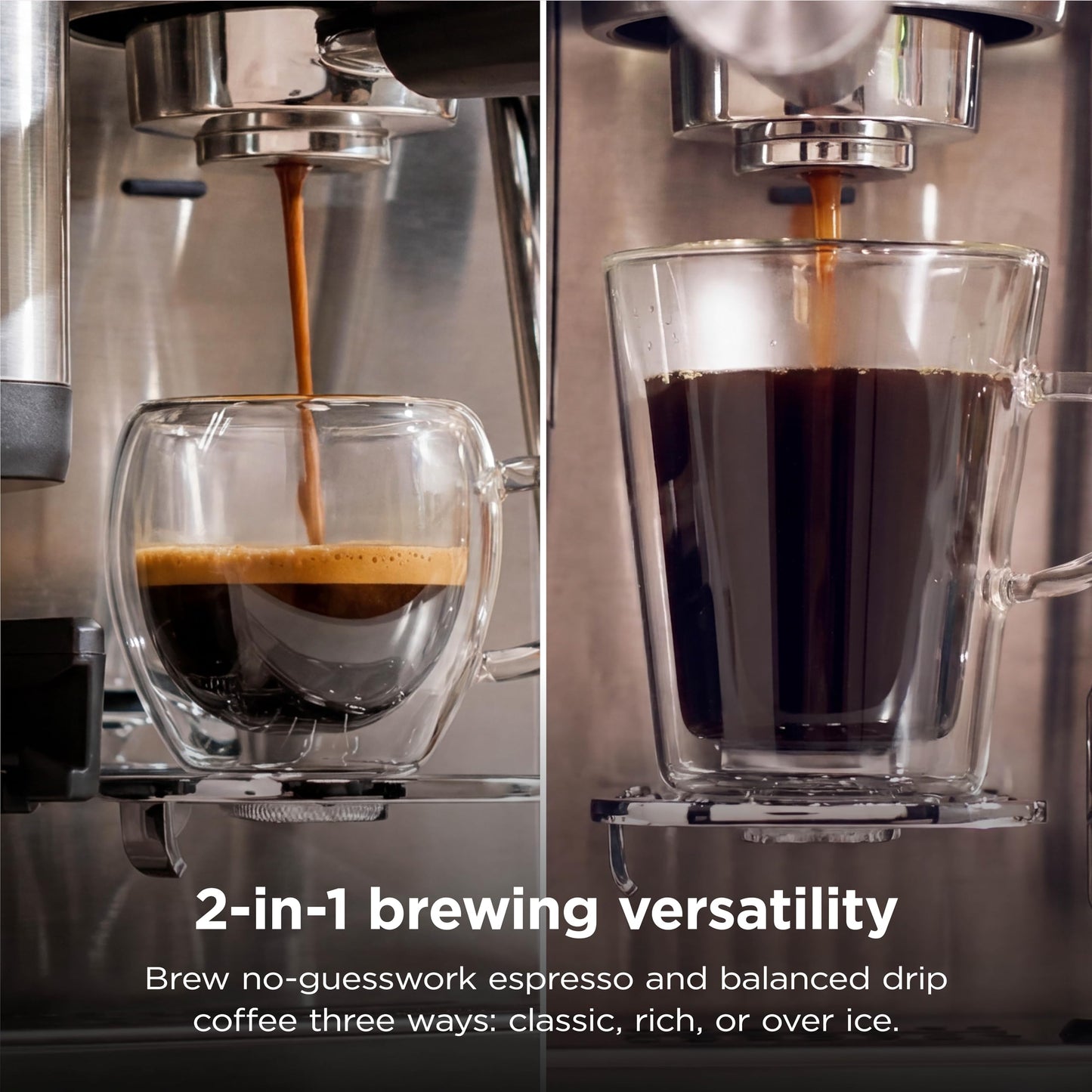 Ninja Luxe™ Café Mini | Espresso Machine & Drip Coffee | Built-in Burr Grinder, Precision Scale & Manual Steam Wand | Lattes, Cappuccinos & More | Stainless Steel | ES301