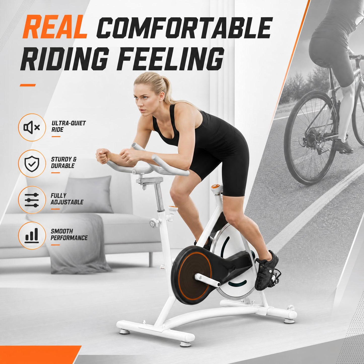 Exercise Bike, Stationary Bikes for Home, Compact Indoor Cycling Bike