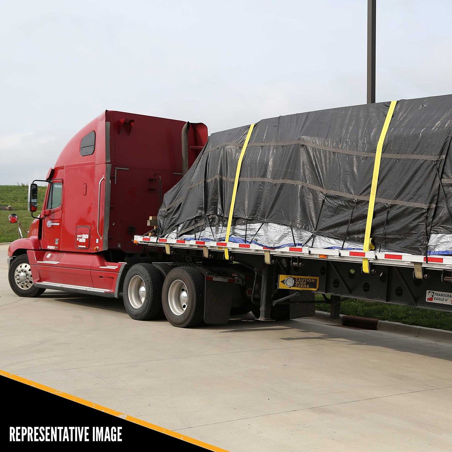 US Cargo Control Lightweight Steel Tarp - 20 Foot x 16 Foot Flatbed Tarp - 14 Ounce PVC-Coated Polyester Waterproof Material - Protects Your Flatbed Trailer Cargo from Wind, Snow, Rain, and Sun