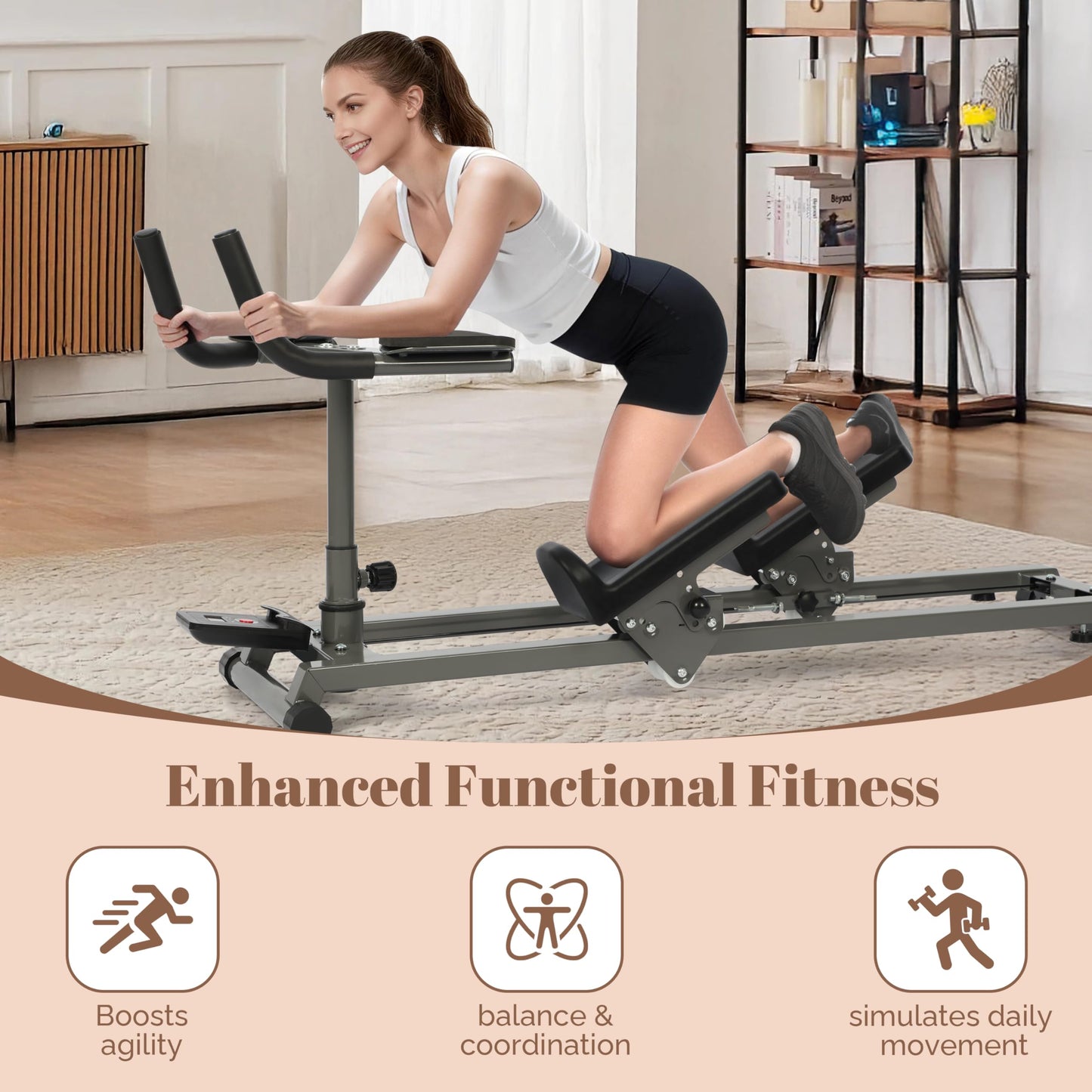 EVERYMATE Exercise Crawler Machine, Spine Twist and Stretch Trainer, Full Body Cardio Machine, Builds Core Strength, Home Gym Equipment with Adjustable Hand Grips & Knee Support