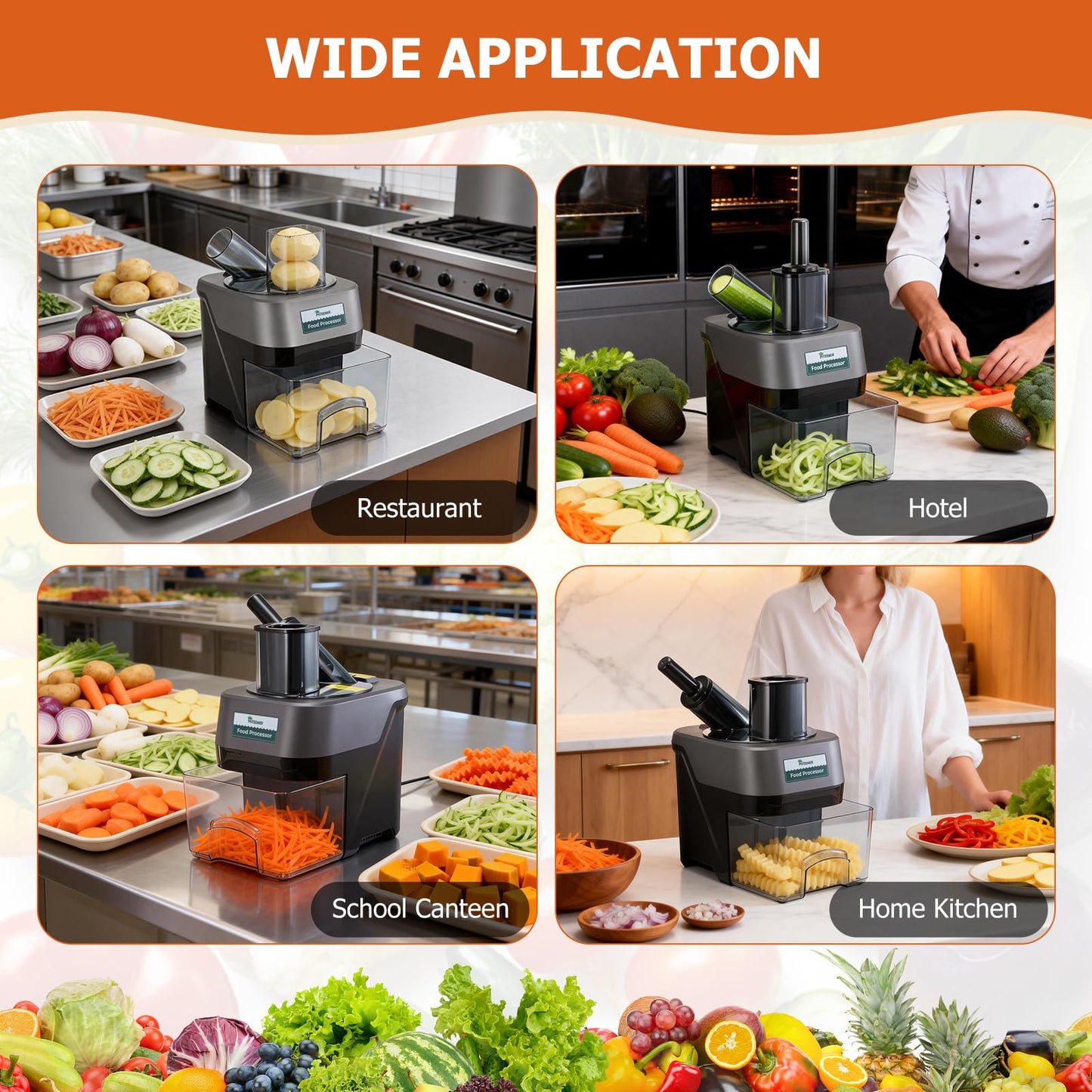 5-In-1 Electric Vegetable Chopper, Commercial Vegetable Slicer Food Processor Veggie Food Dicer with Slicing Shredding Striping for Onion Potato Cabbage Fruit Cutter Home Use