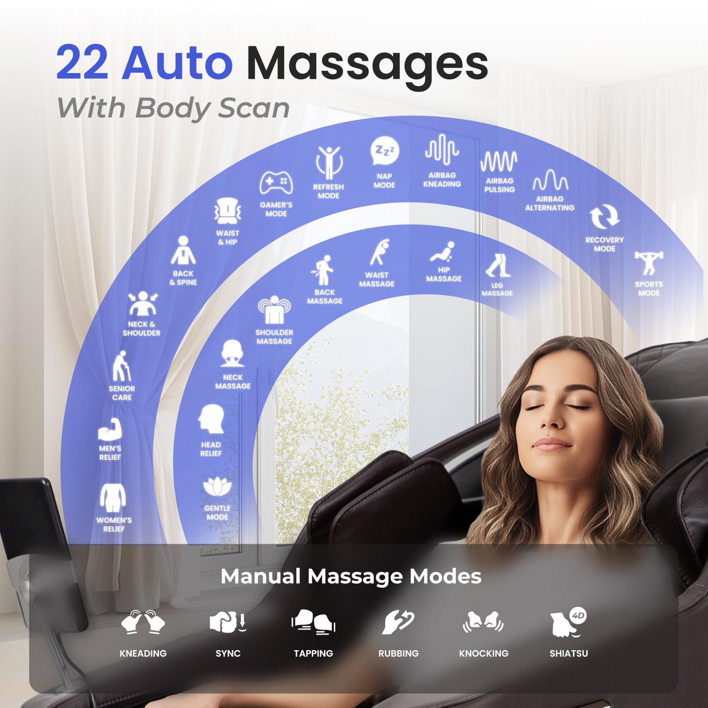 Osaki 2026 4D Ion l Full Body Massage Chair l 4D Massage Mechanism l Voice Control l 24 Auto Massages l SL-Track l Zero Gravity l Touchscreen Controller l Bluetooth Speaker (Black)